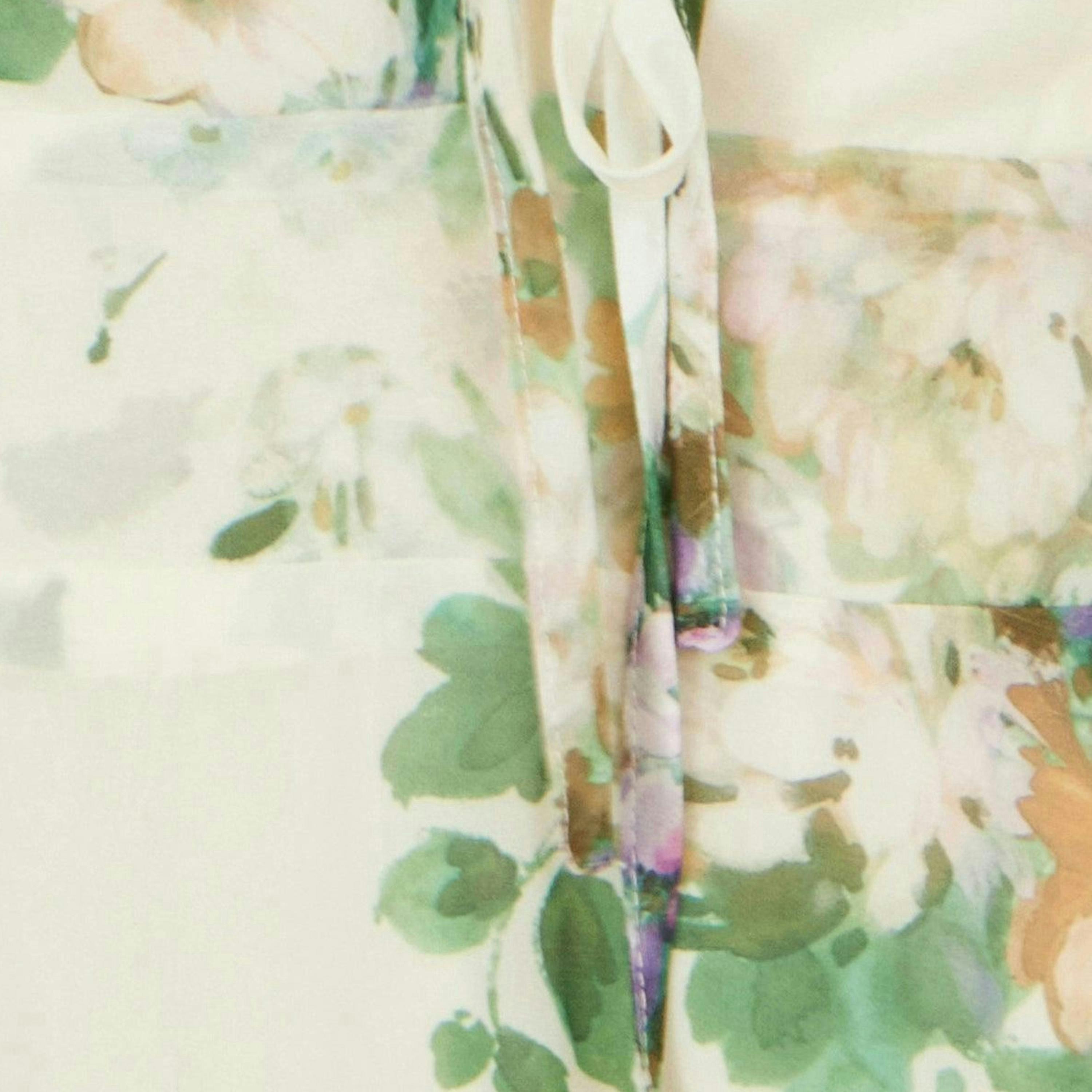 Yumi Ivory Floral Tea Dress With Front Ties , view 5 of 5