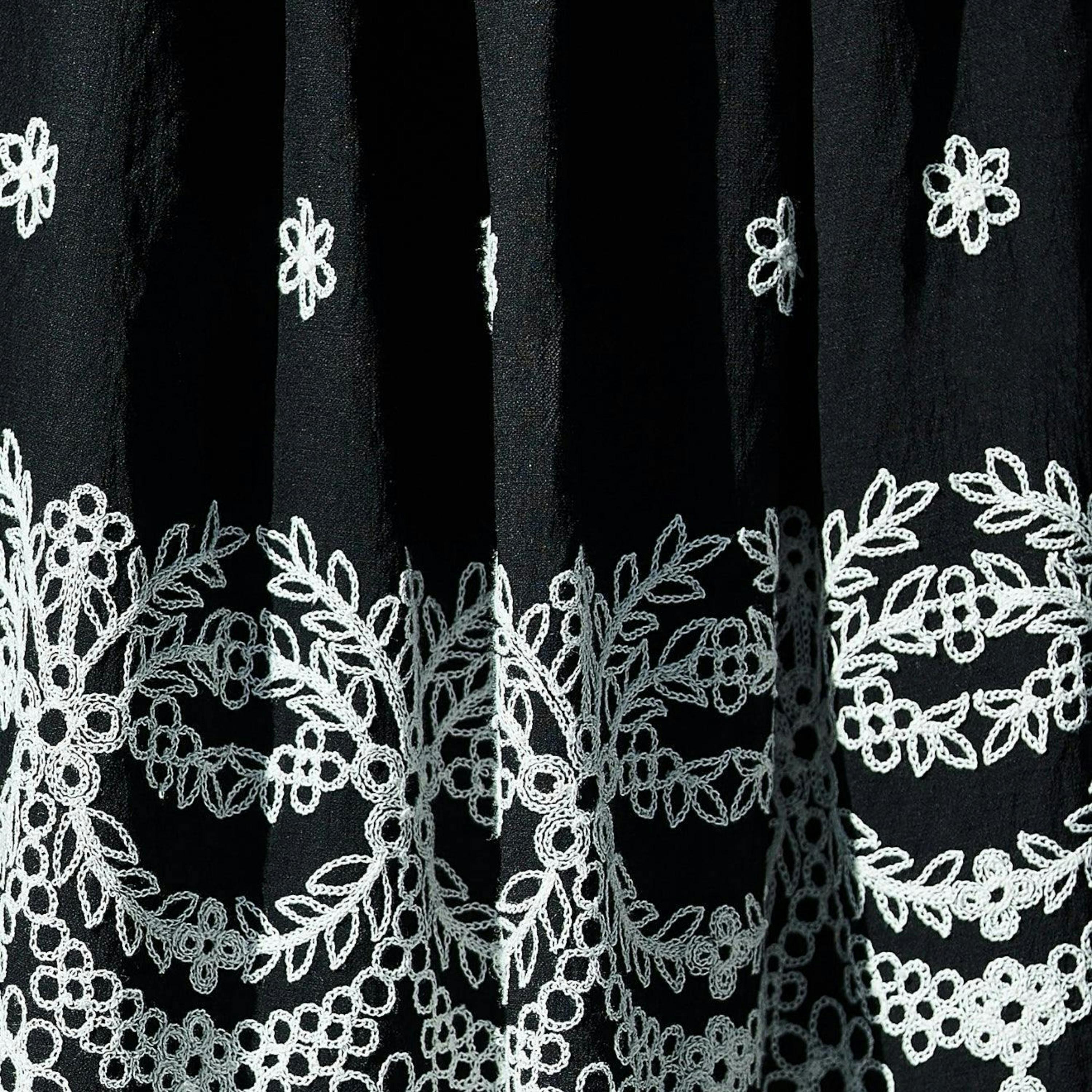 Yumi Black Embroidered Midi Skirt , view 6 of 6