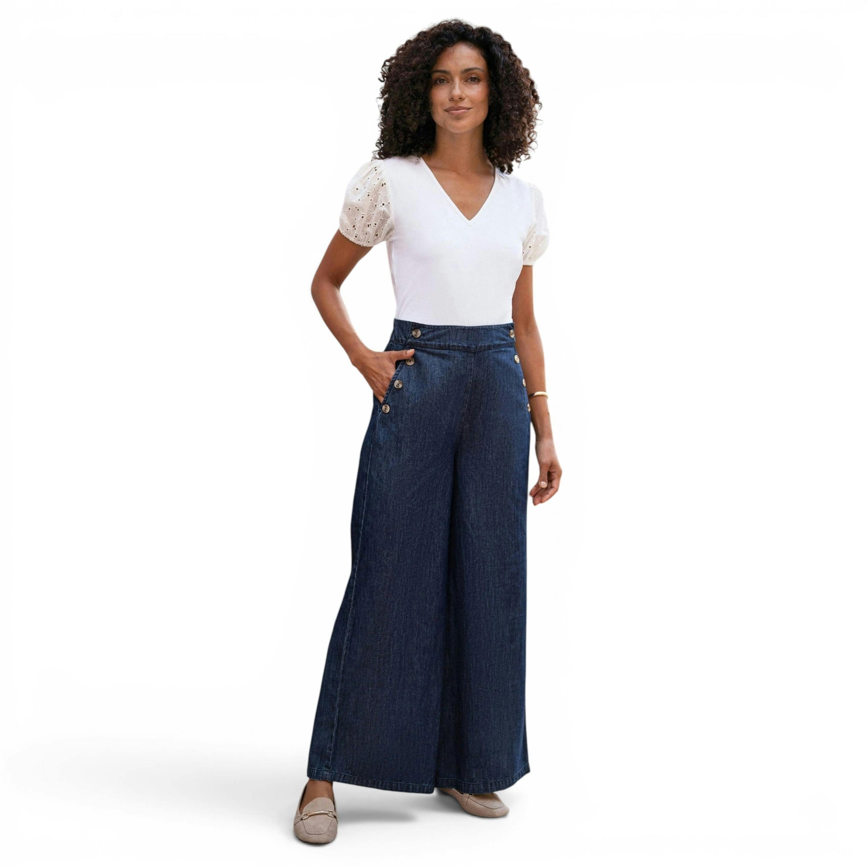 Yumi White Cotton Jersey T-Shirt With Lace Sleeves , view 3 of 6