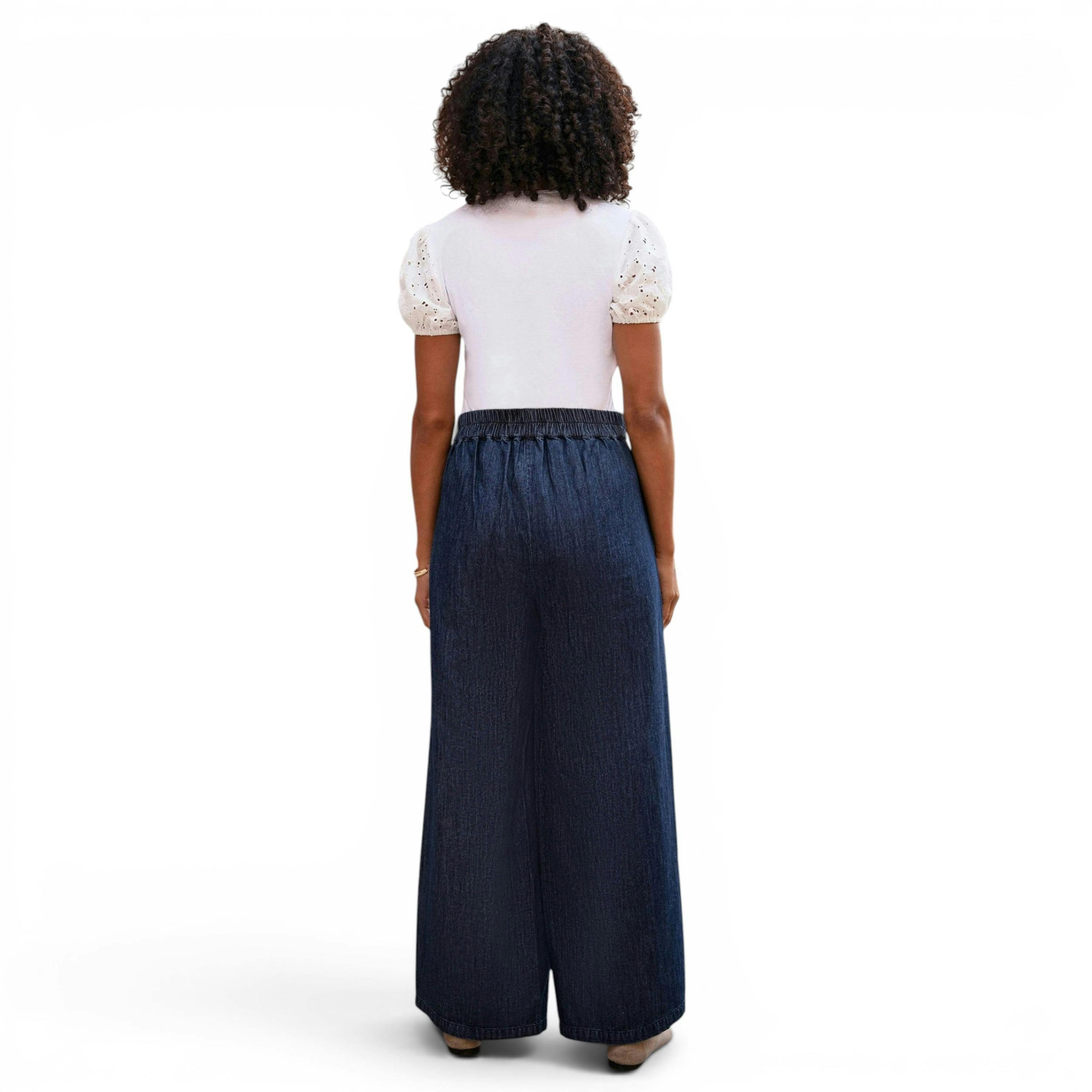 Yumi White Cotton Jersey T-Shirt With Lace Sleeves , view 5 of 6