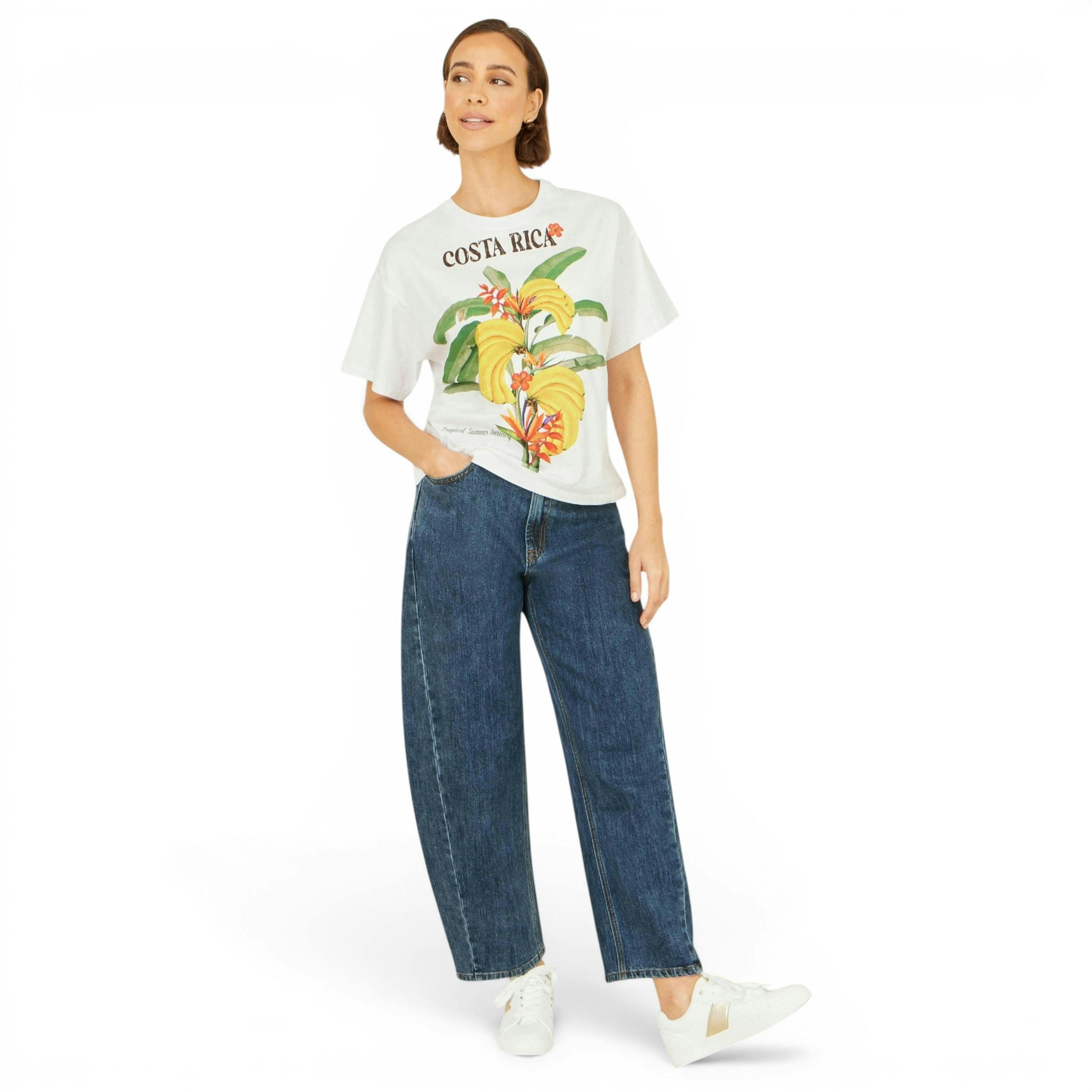 Yumi White Costa Rica Cotton T Shirt , view 2 of 6
