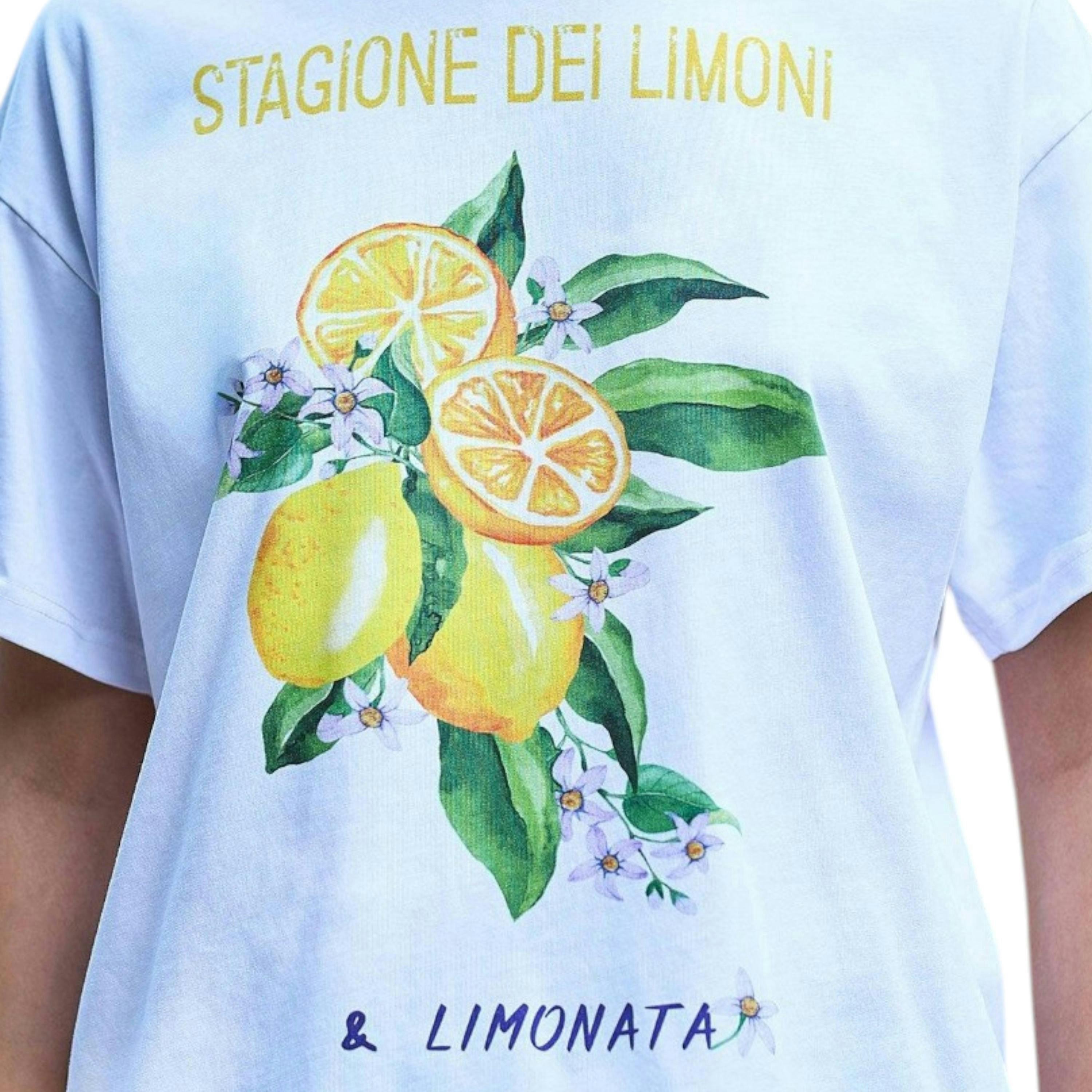 Yumi White Retro Relaxed Lemon Print Cotton T Shirt , view 4 of 4