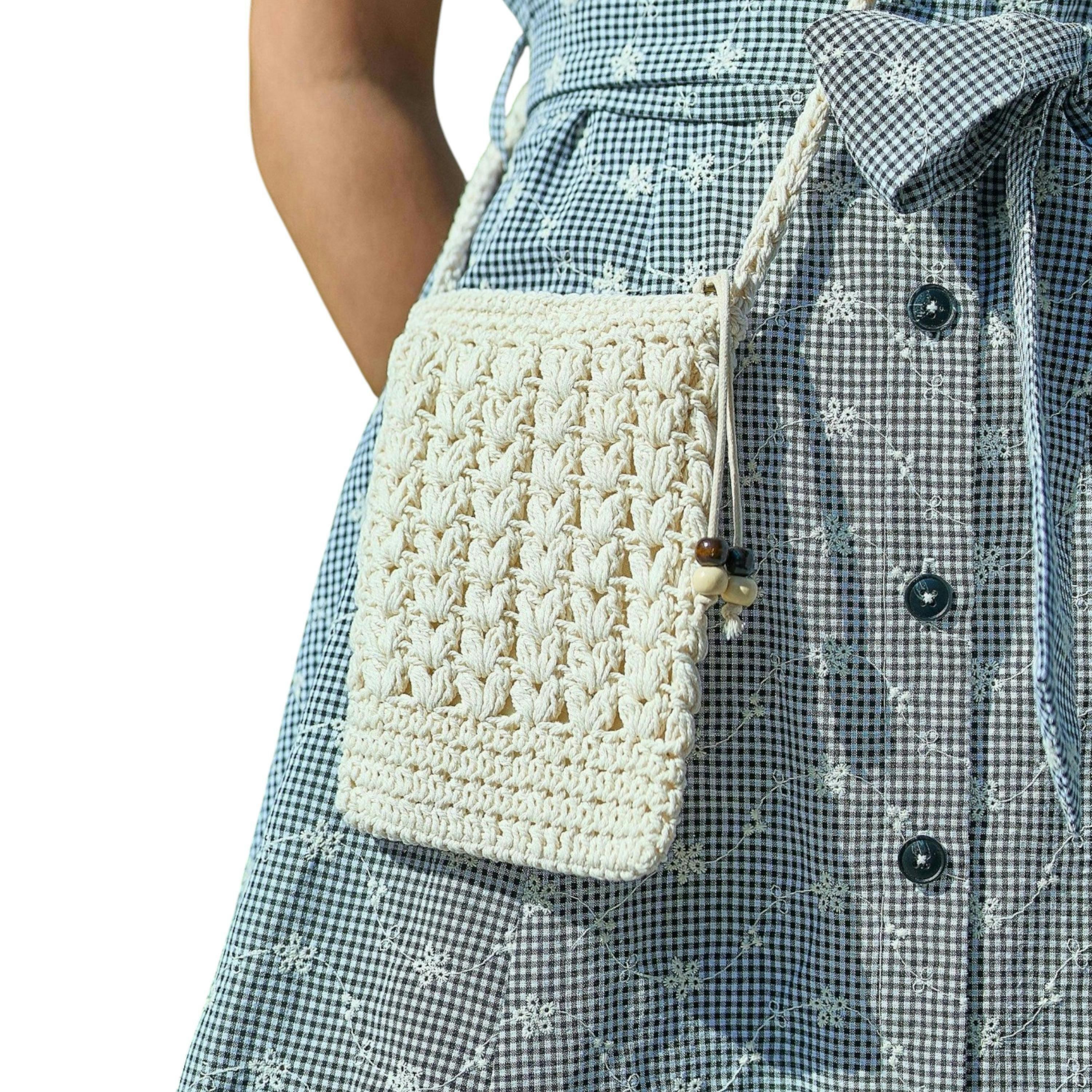Yumi Ivory Crochet Small Cross Body , view 2 of 6