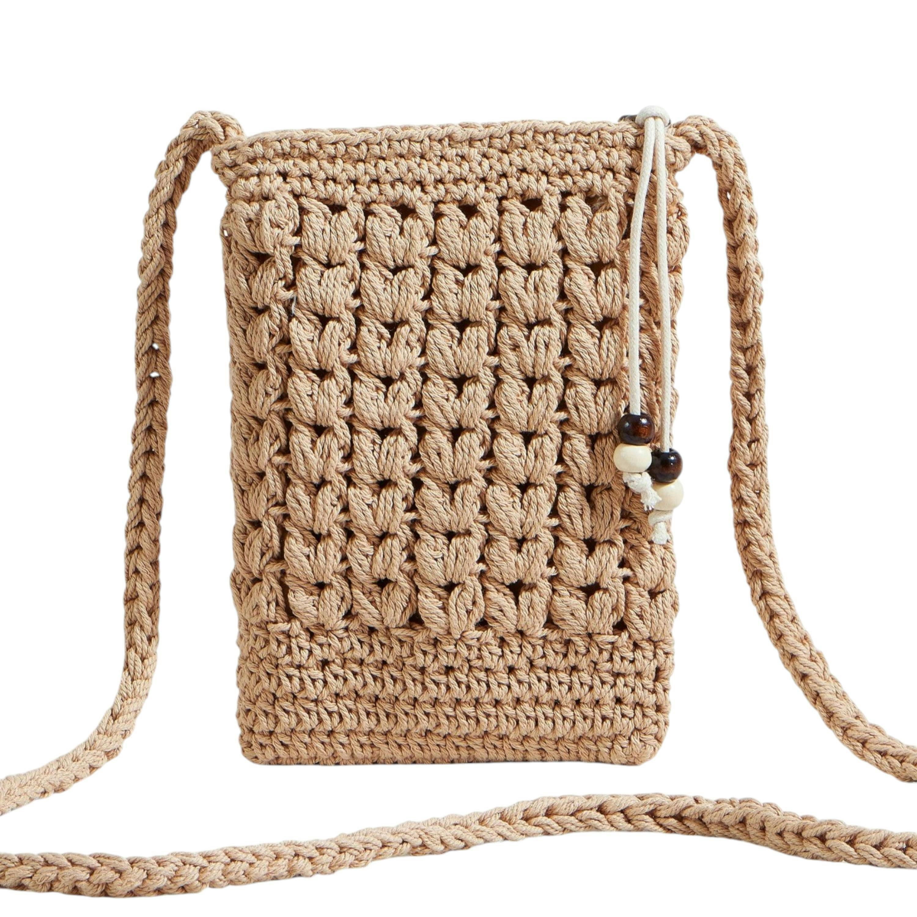 Yumi Brown Crochet Small Cross Body , view 1 of 4