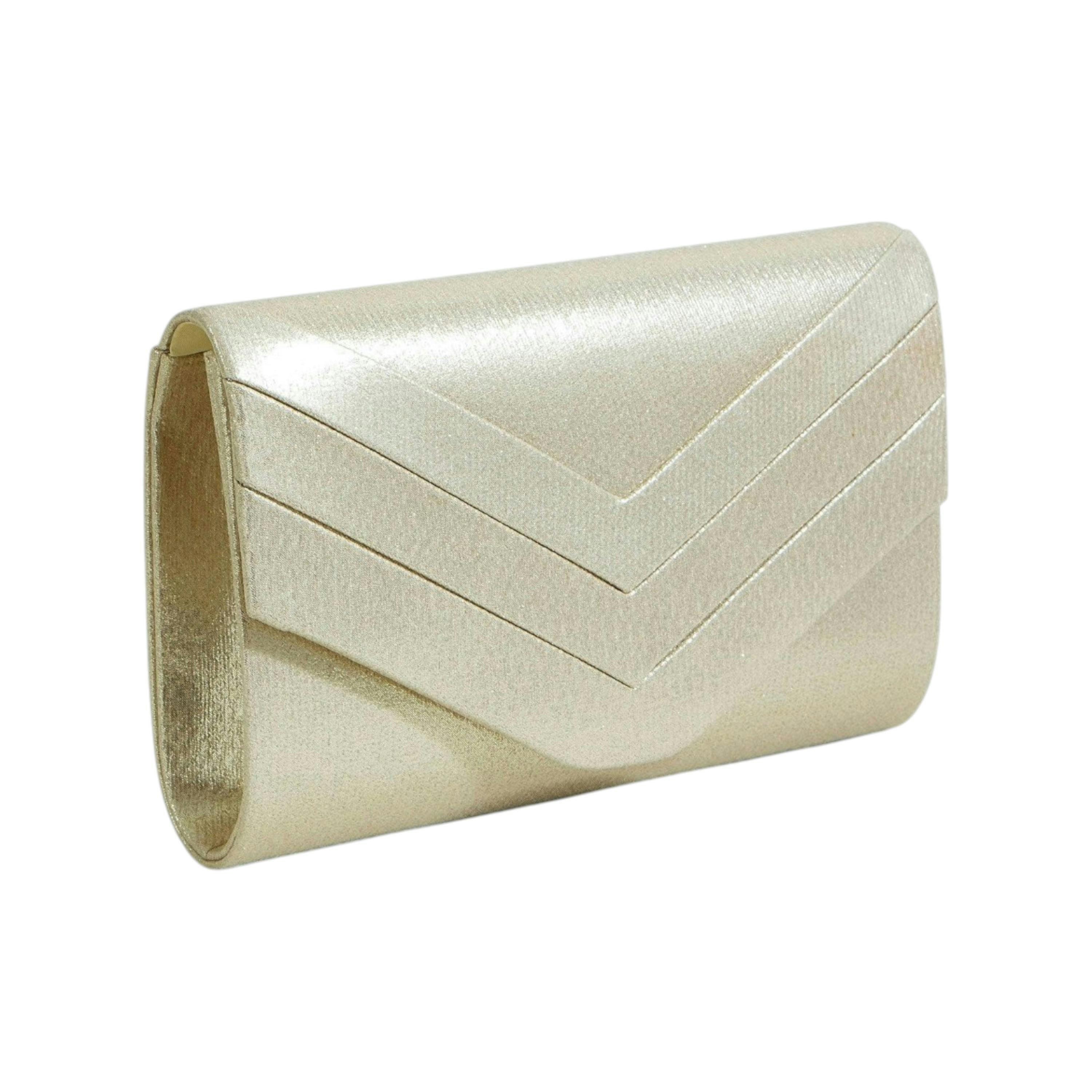 Yumi Gold Shimmer Envelope Clutch Bag , view 2 of 4