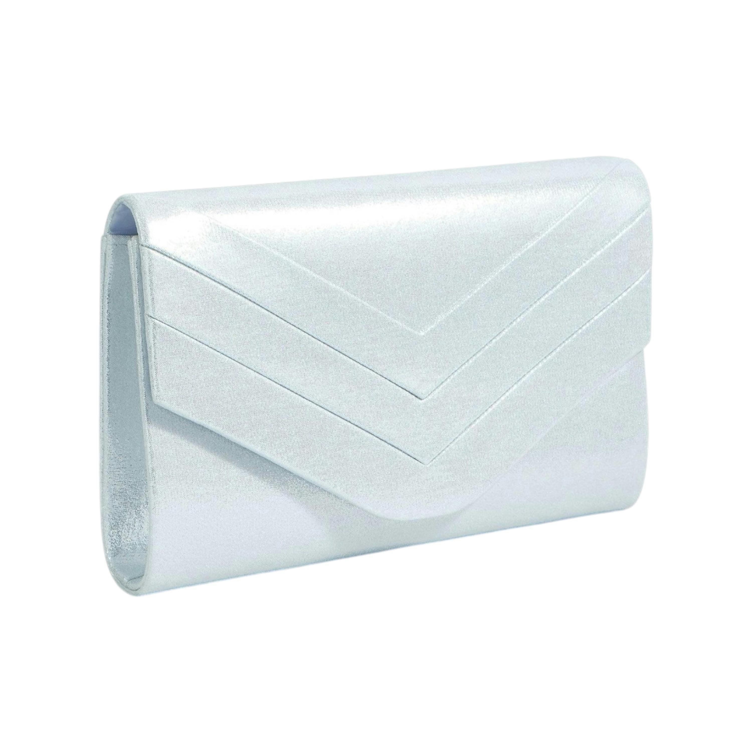 Yumi Silver Shimmer Envelope Clutch Bag , view 4 of 6