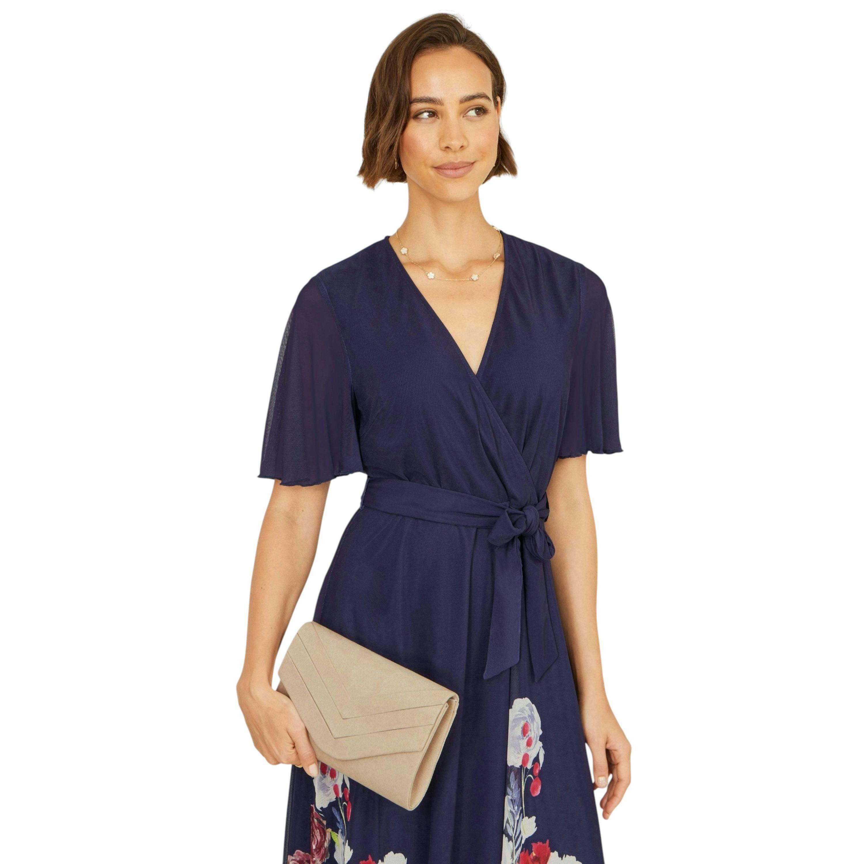 Yumi Ivory Shimmer Envelope Clutch Bag , view 3 of 6