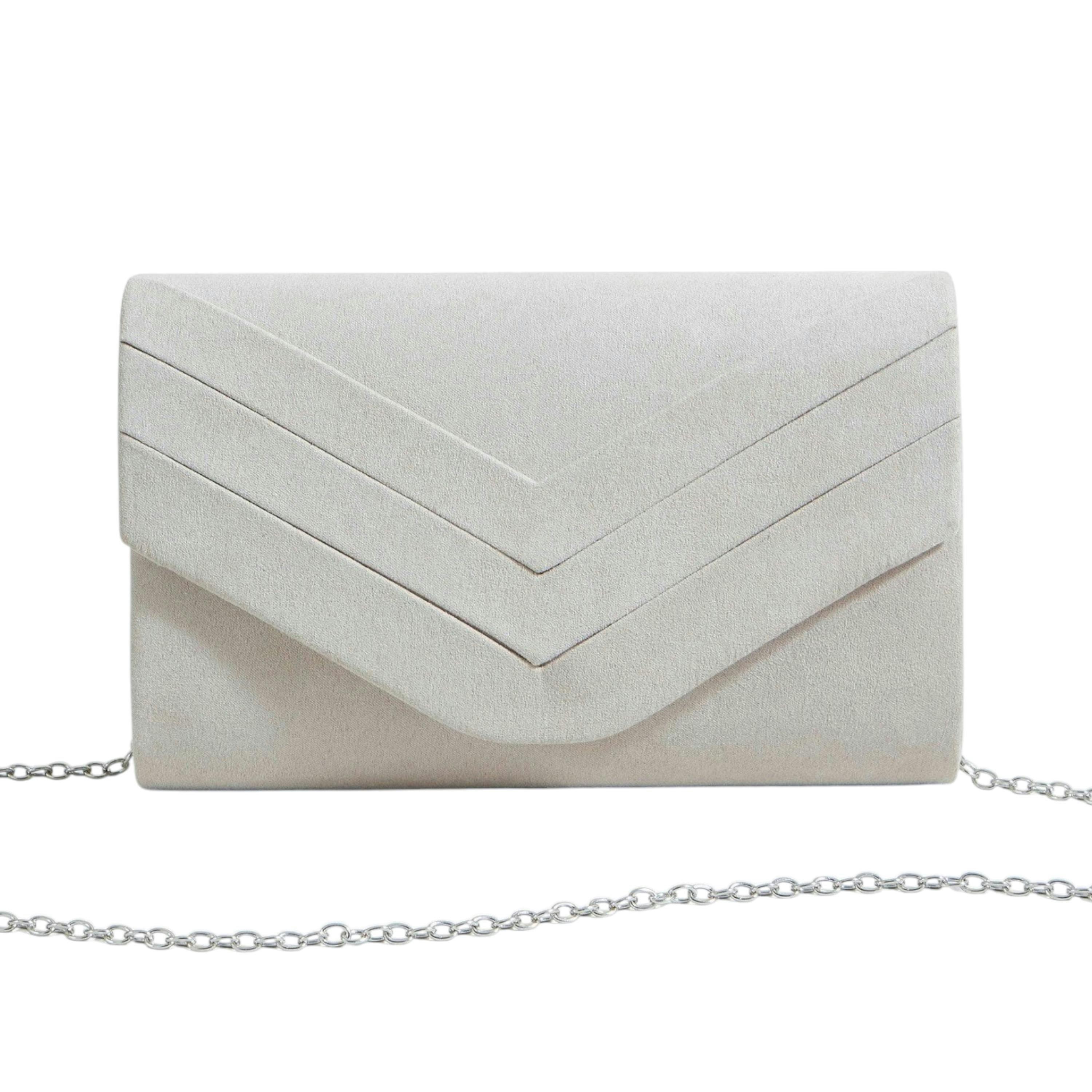Yumi Ivory Shimmer Envelope Clutch Bag , view 5 of 6