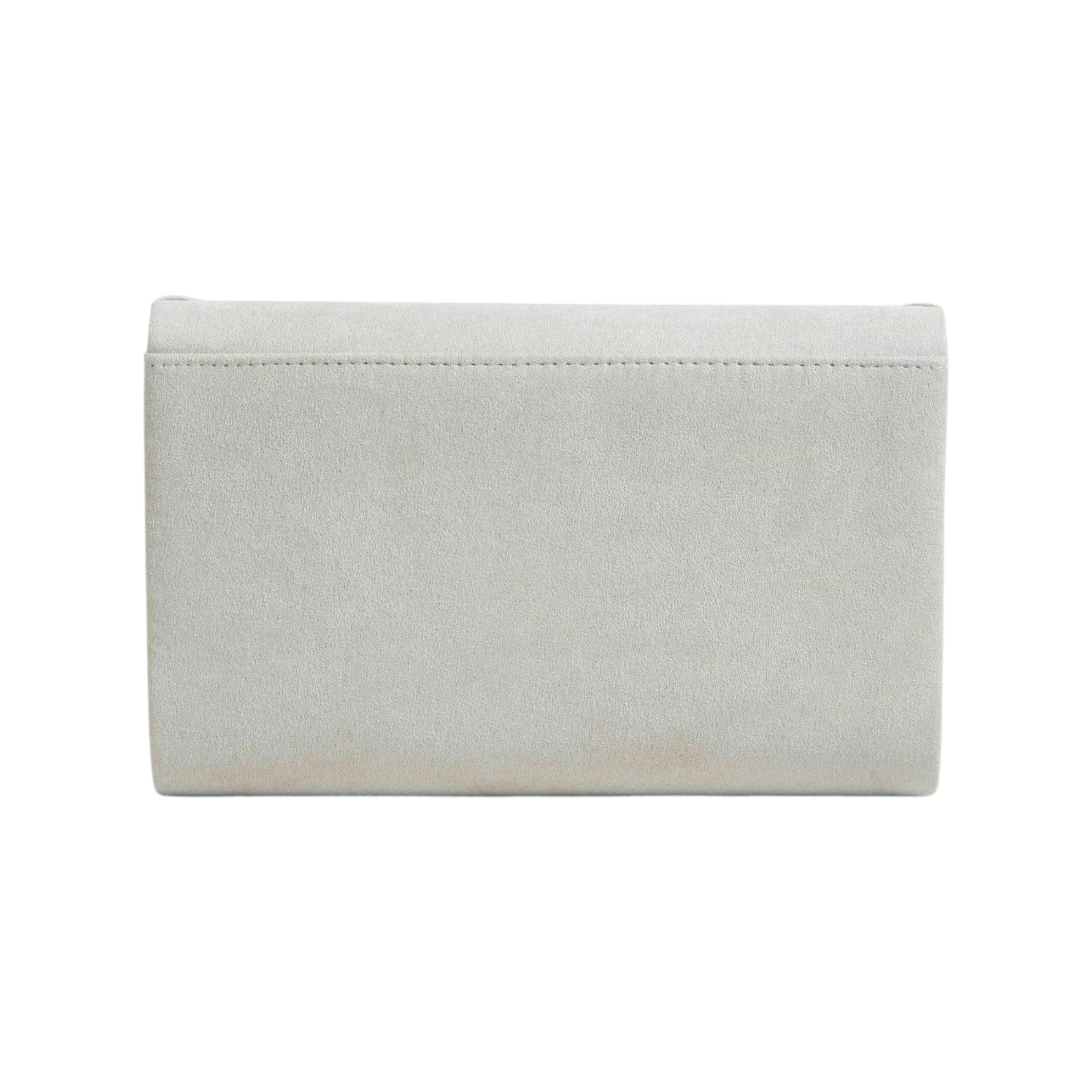 Yumi Ivory Shimmer Envelope Clutch Bag , view 6 of 6