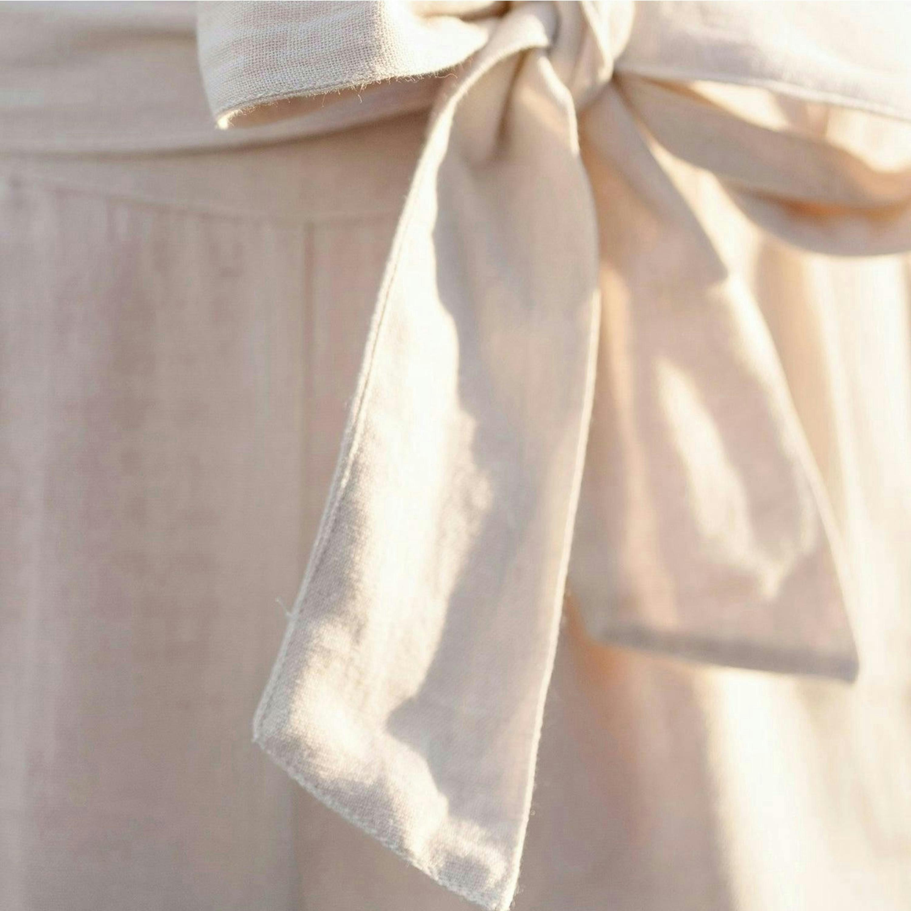 Yumi Natural Linen Mix Cropped Trousers With Tie Belt , view 6 of 6