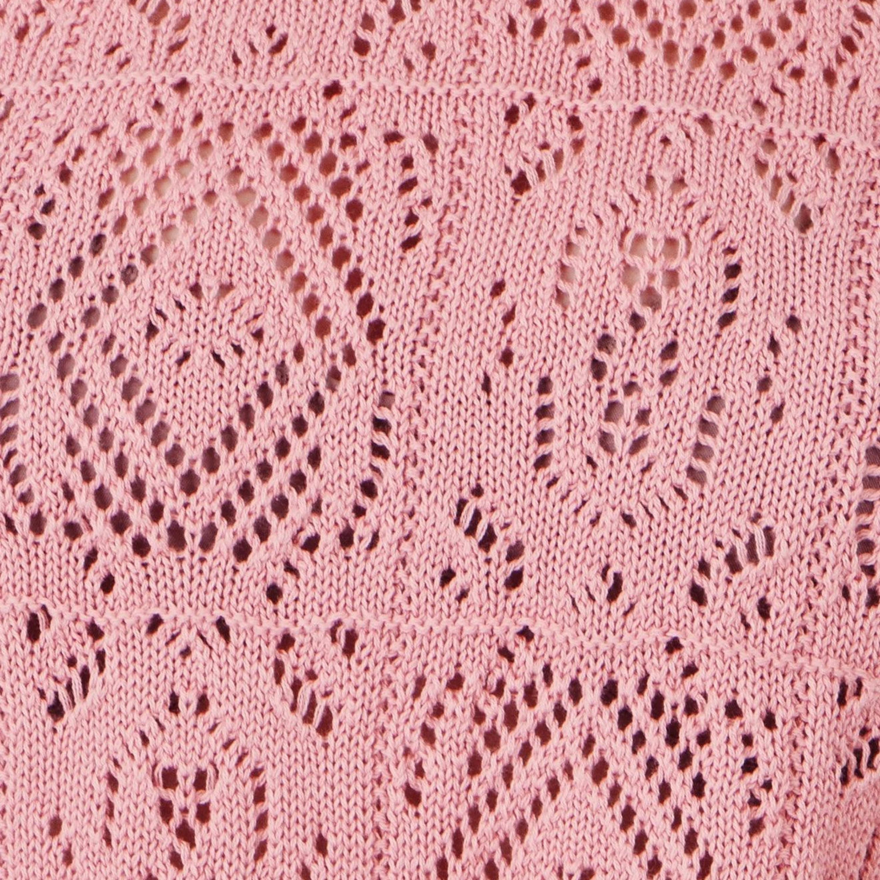 Yumi Pink Cotton Crochet Knitted Top , view 5 of 5