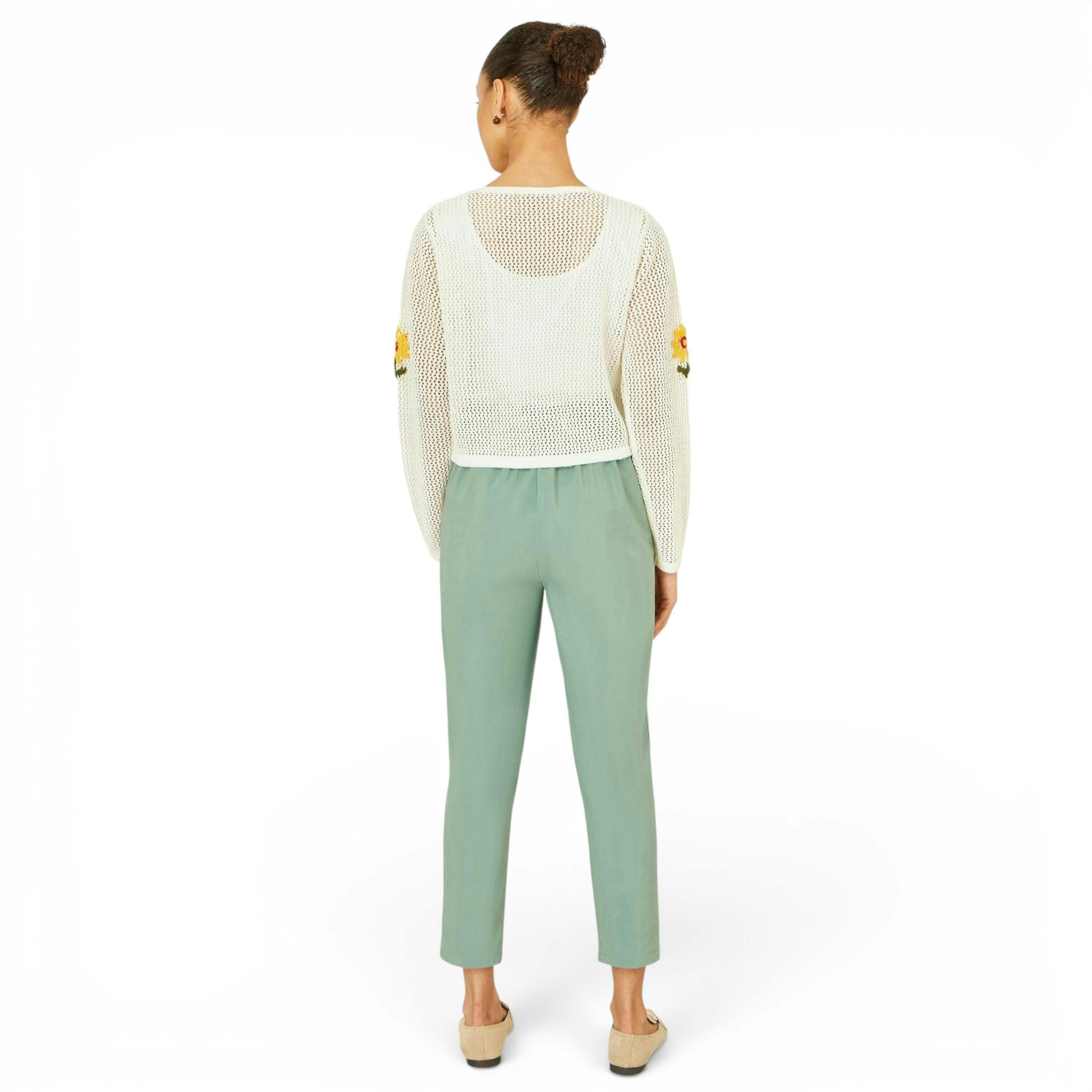Yumi Ivory Crochet Embroidered Flower Bolero , view 3 of 5