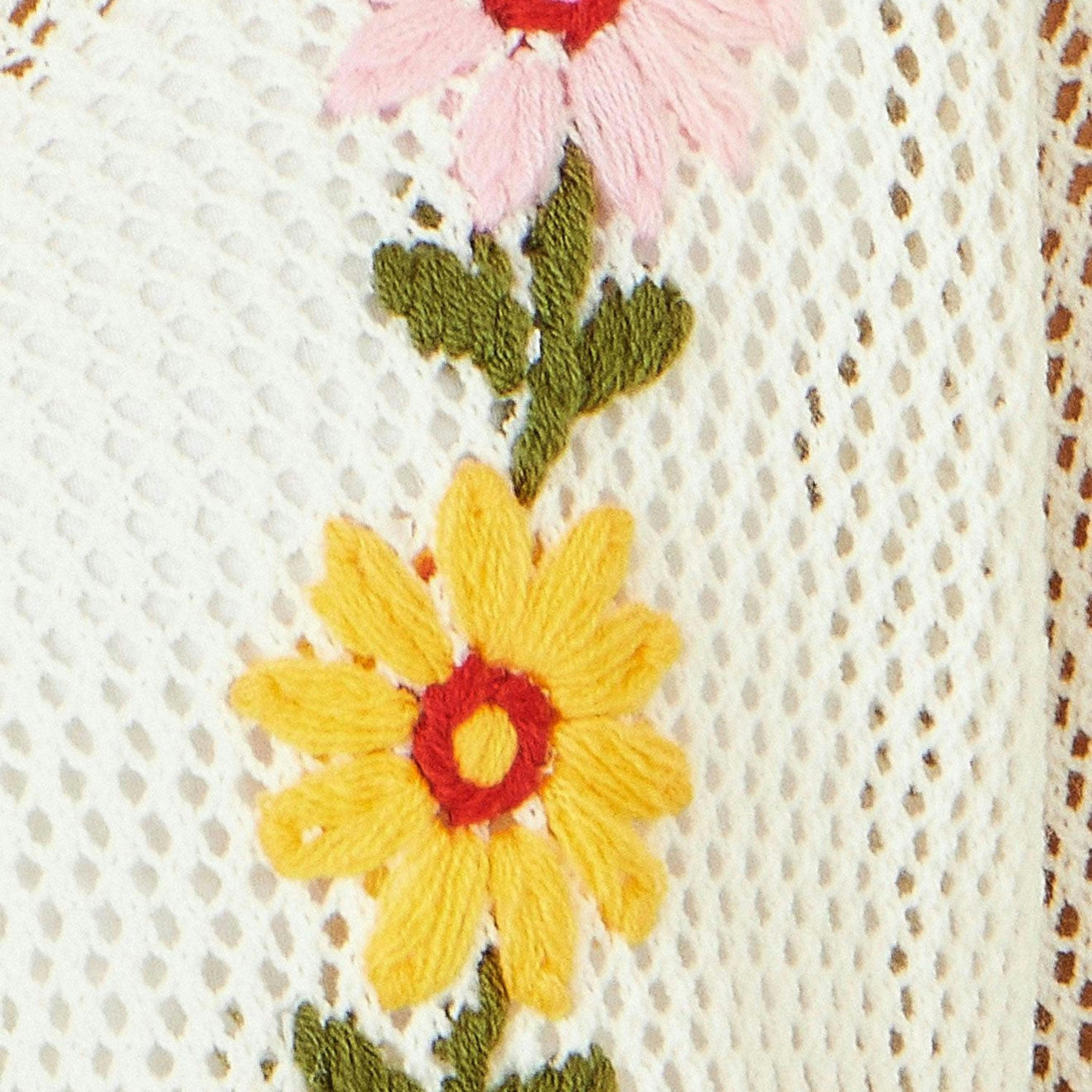 Yumi Ivory Crochet Embroidered Flower Bolero , view 5 of 5