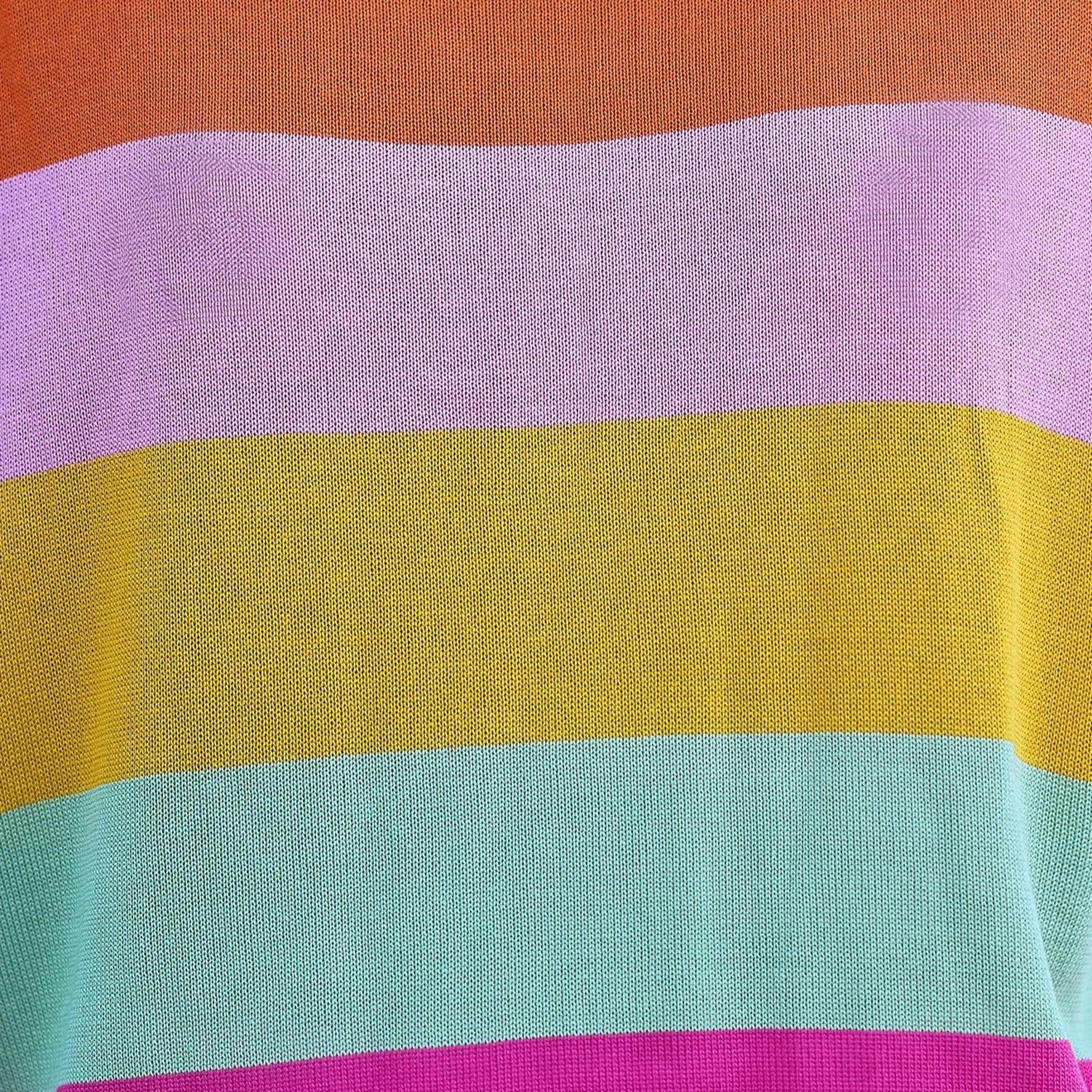 Yumi Multicolour Block Stripe Relaxed Knitted Top , view 6 of 6