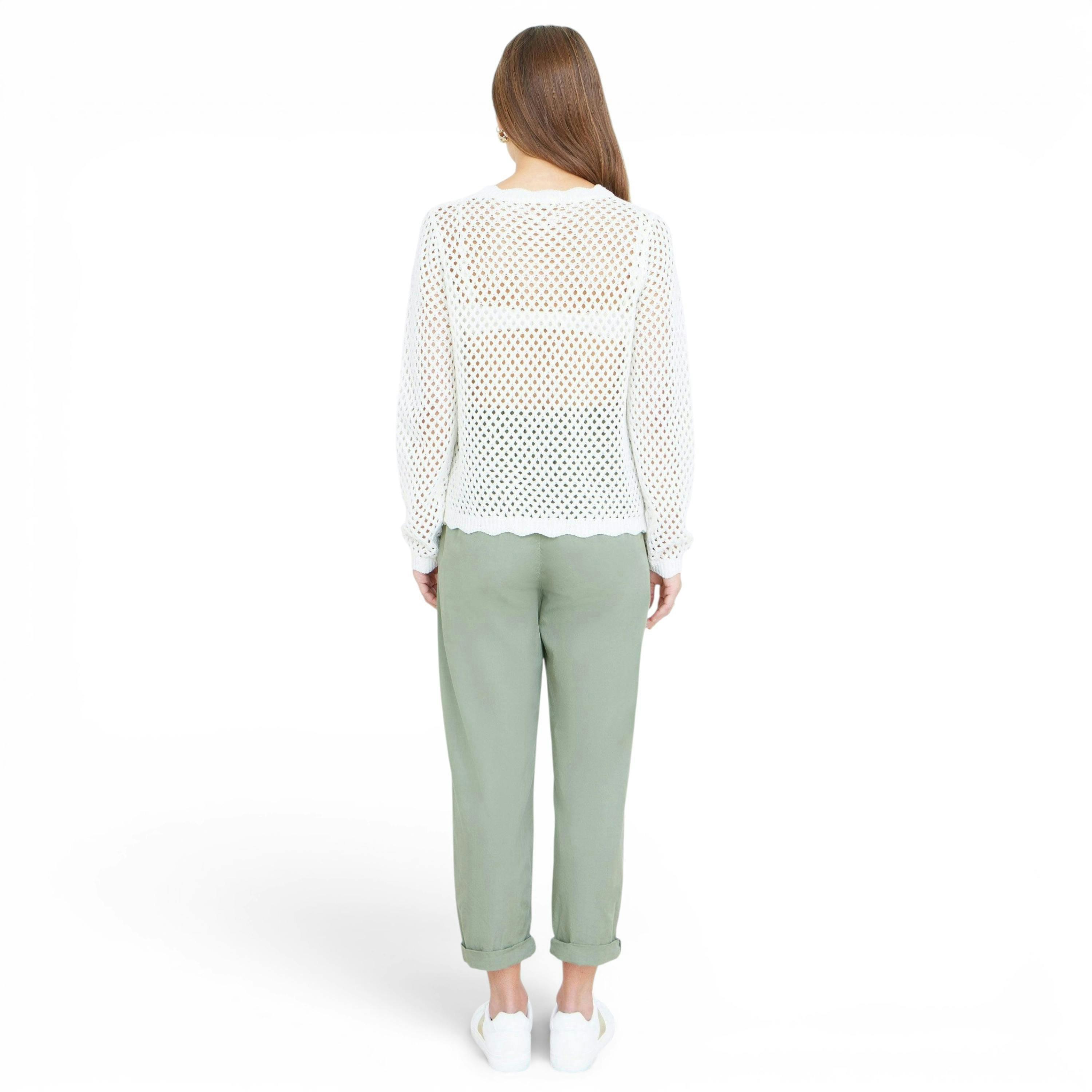 Yumi White Flower Crochet Jumper , view 5 of 6