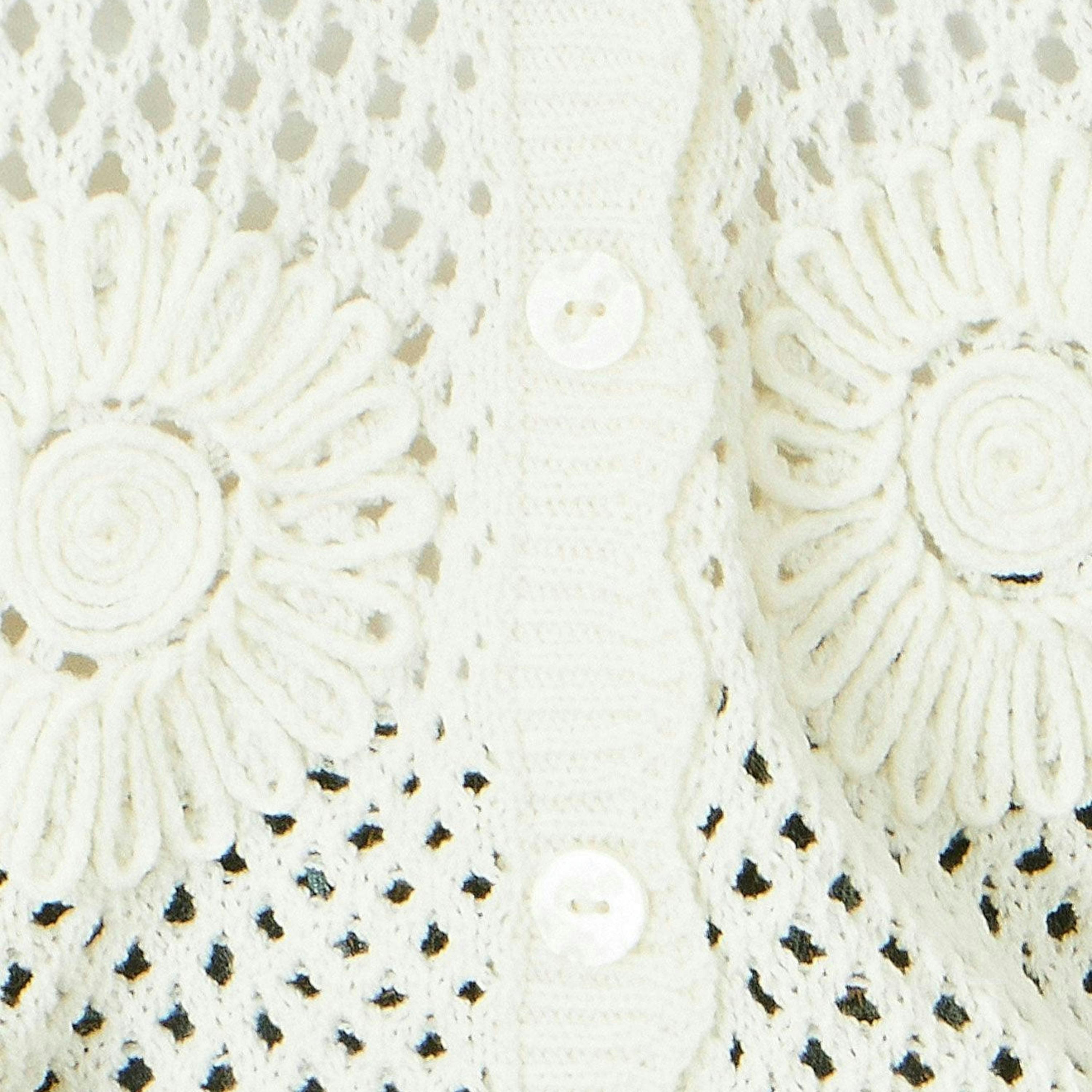 Yumi White Flower Crochet Cardigan , view 5 of 5