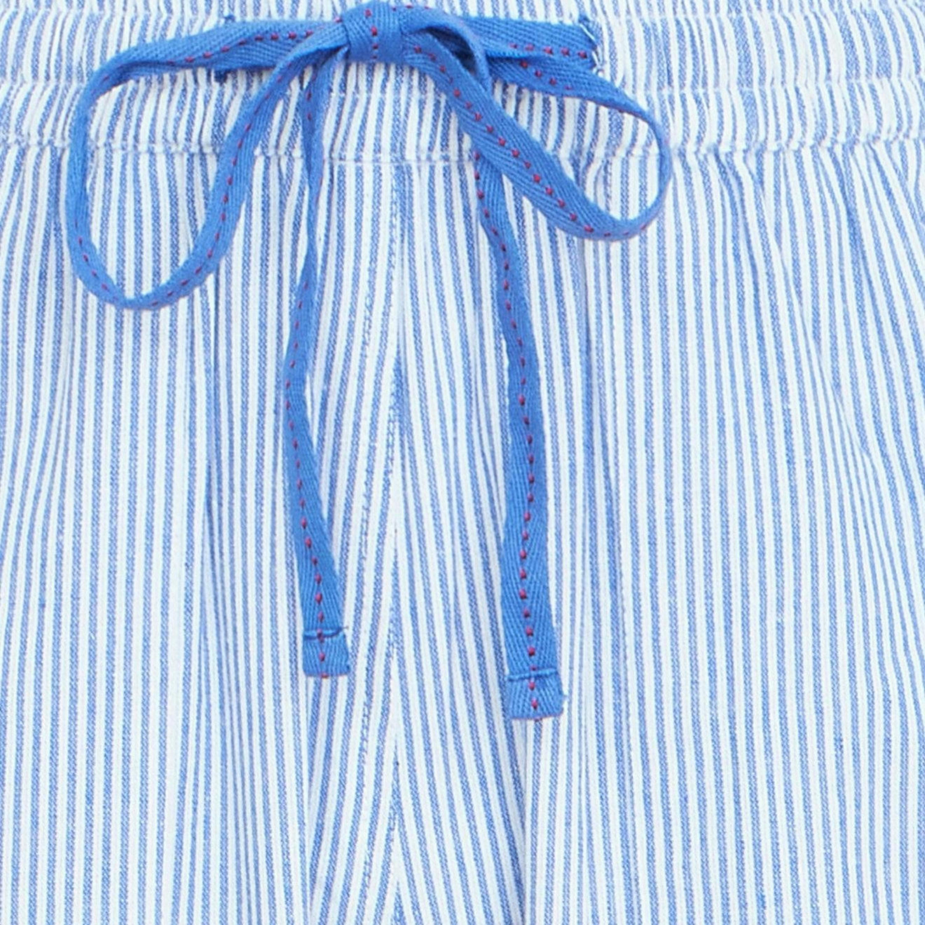 Yumi Blue Cotton Stripe Cropped Trousers , view 5 of 5