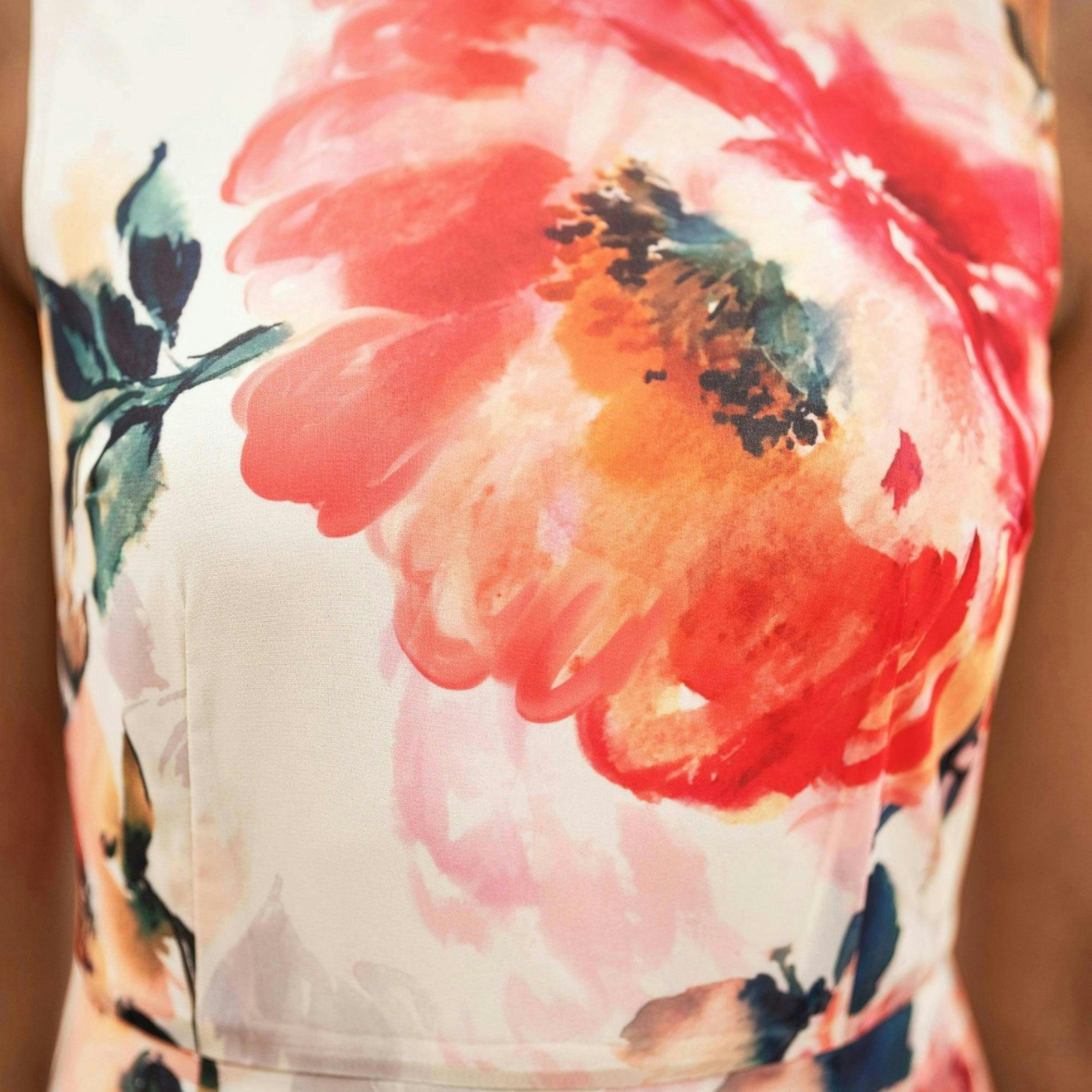 Yumi Ivory Flower Halter Neck Maxi Dress , view 5 of 6