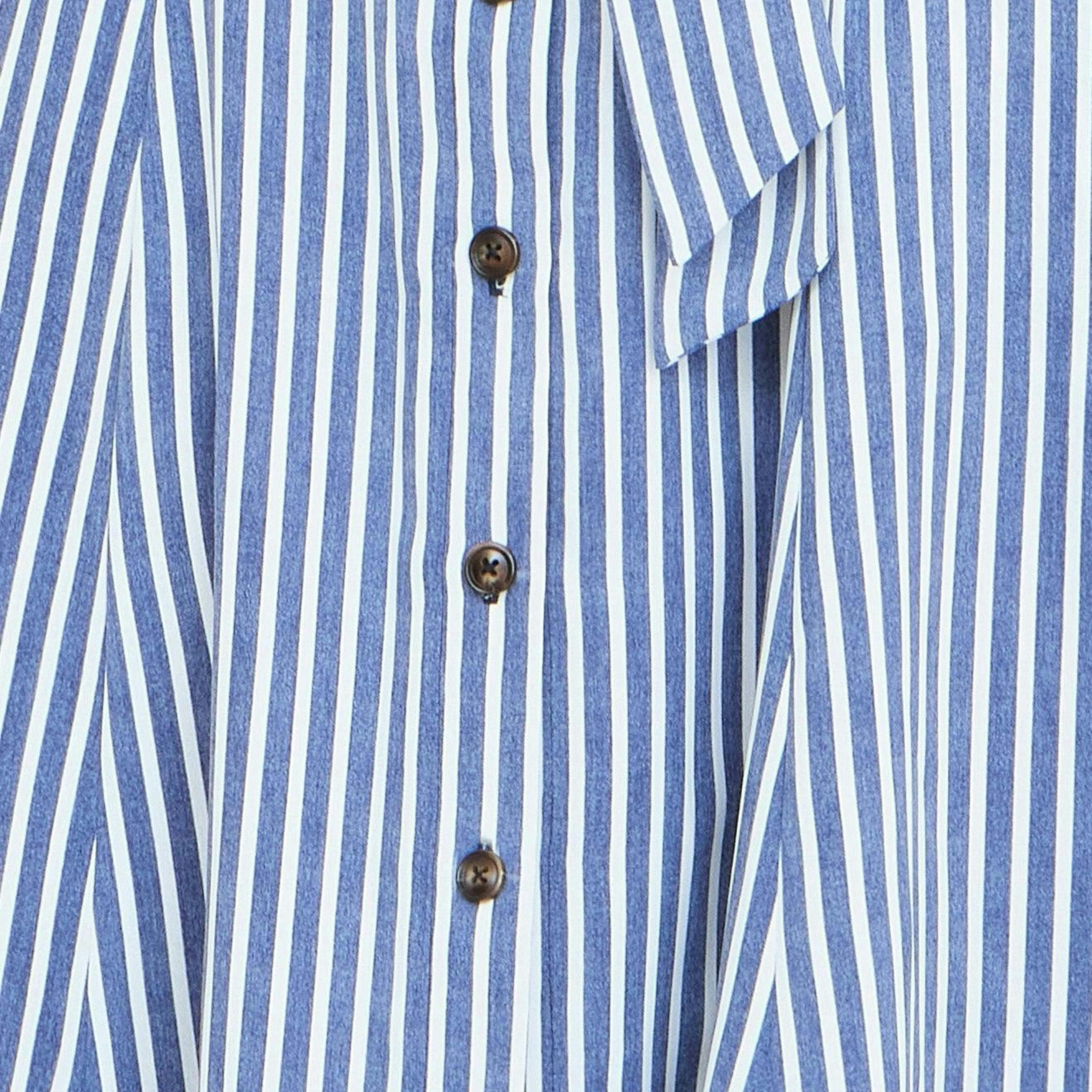 Yumi Navy Stripe Midi Sleeveless Shirt Dress , view 5 of 5