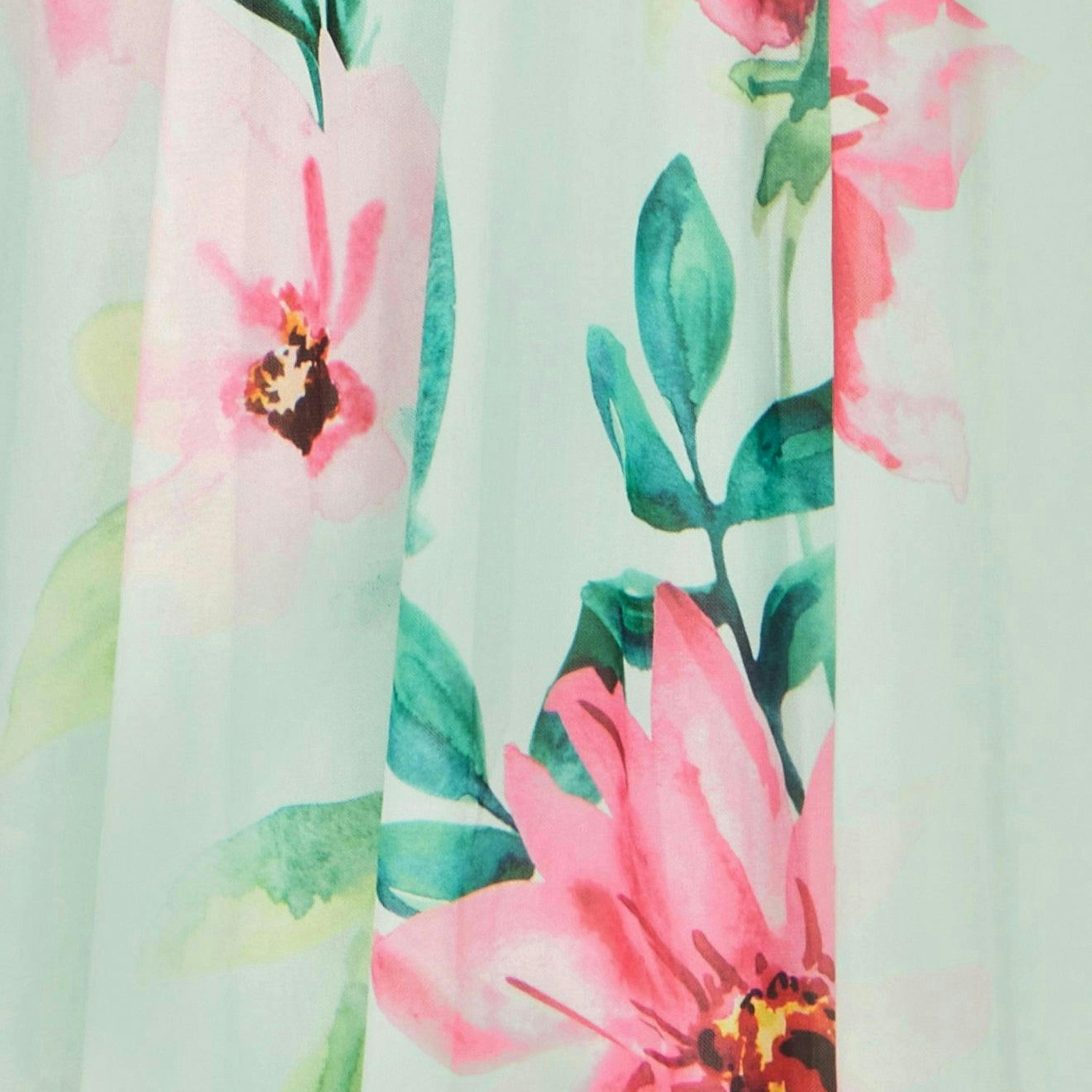 Yumi Mint Mesh Floral Maxi Dress , view 6 of 6