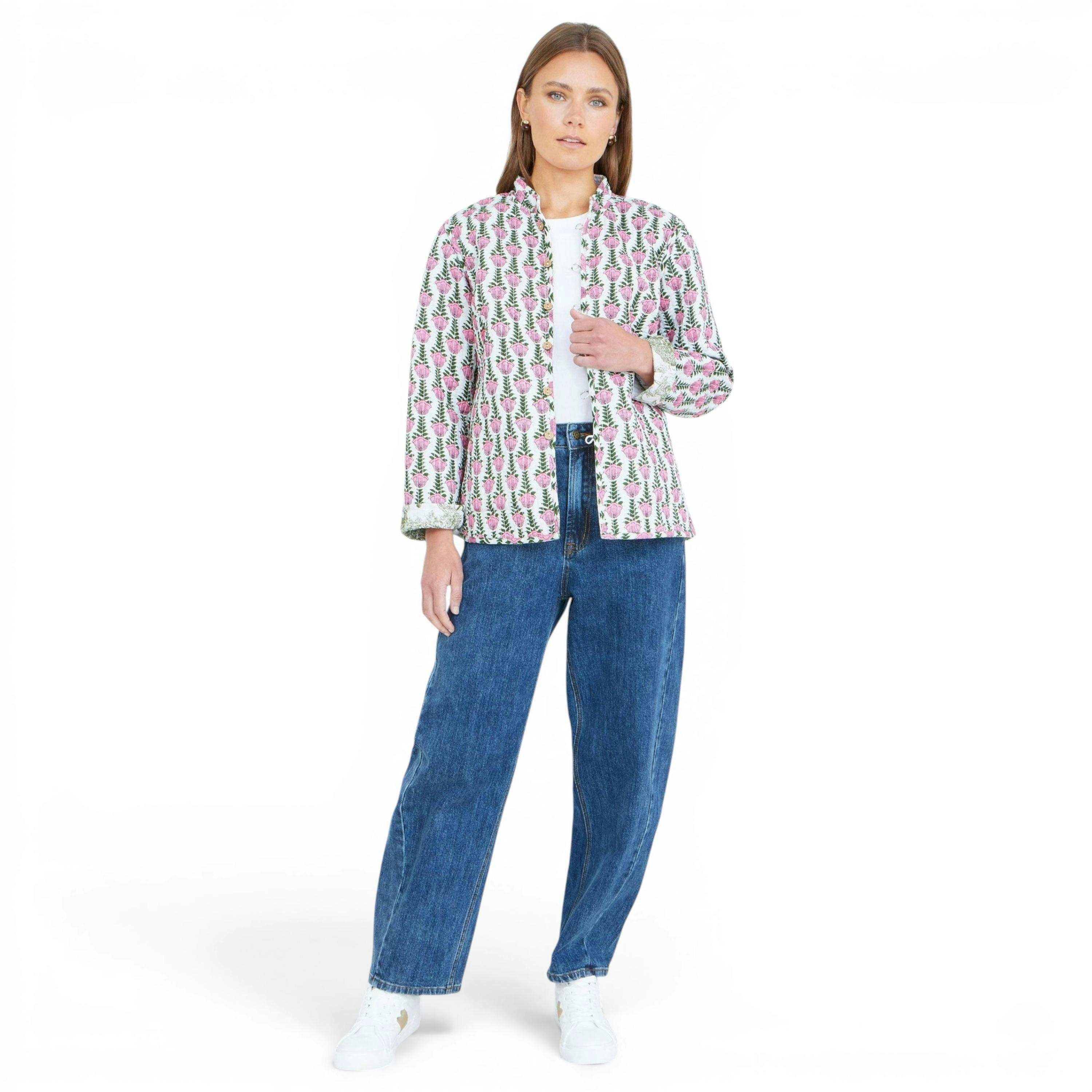 Yumi Green Reversible Cotton Quilted Jacket , view 3 of 6