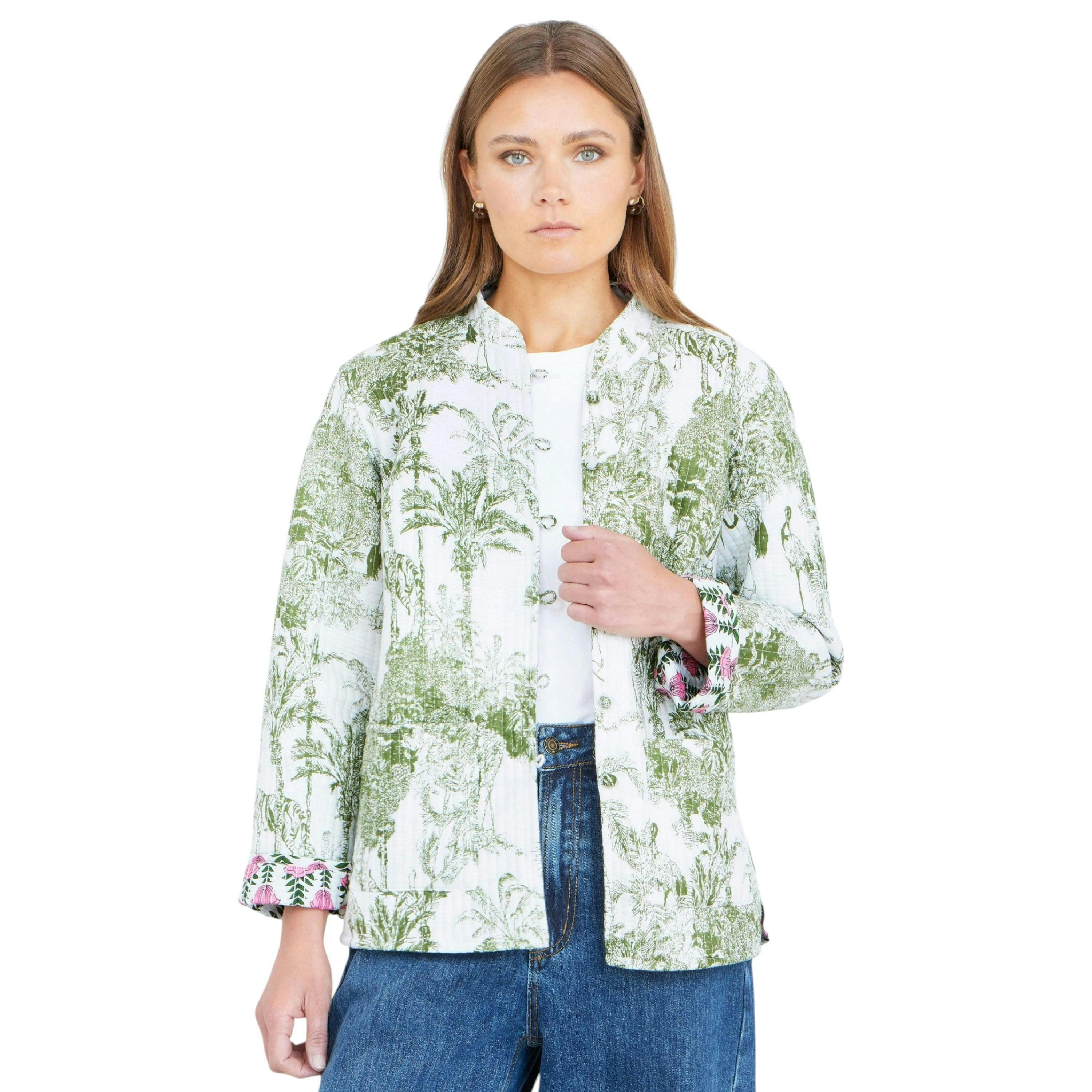Yumi Green Reversible Cotton Quilted Jacket , view 4 of 6