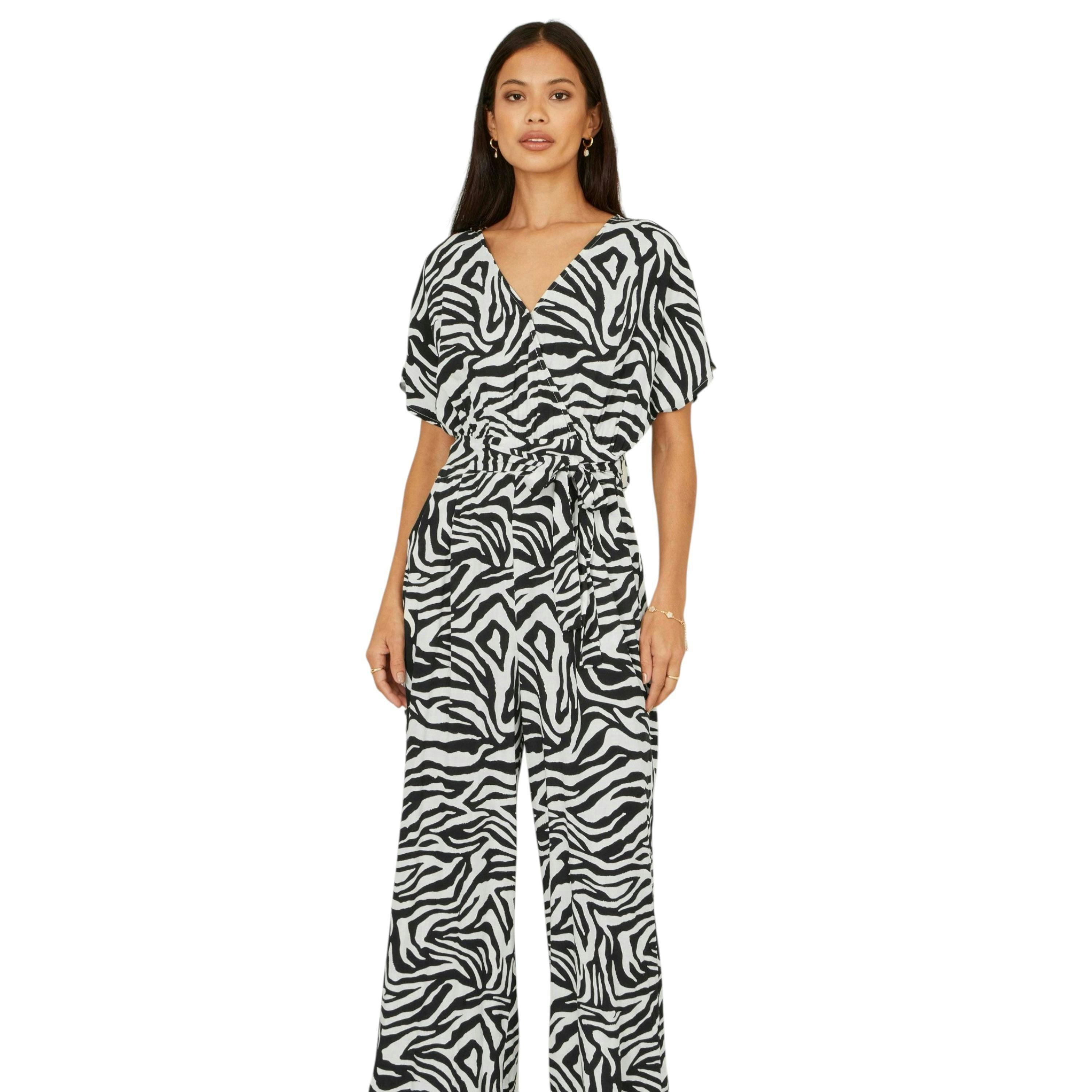 Yumi Black Zebra Print Relaxed Jumpsuit , view 5 of 6