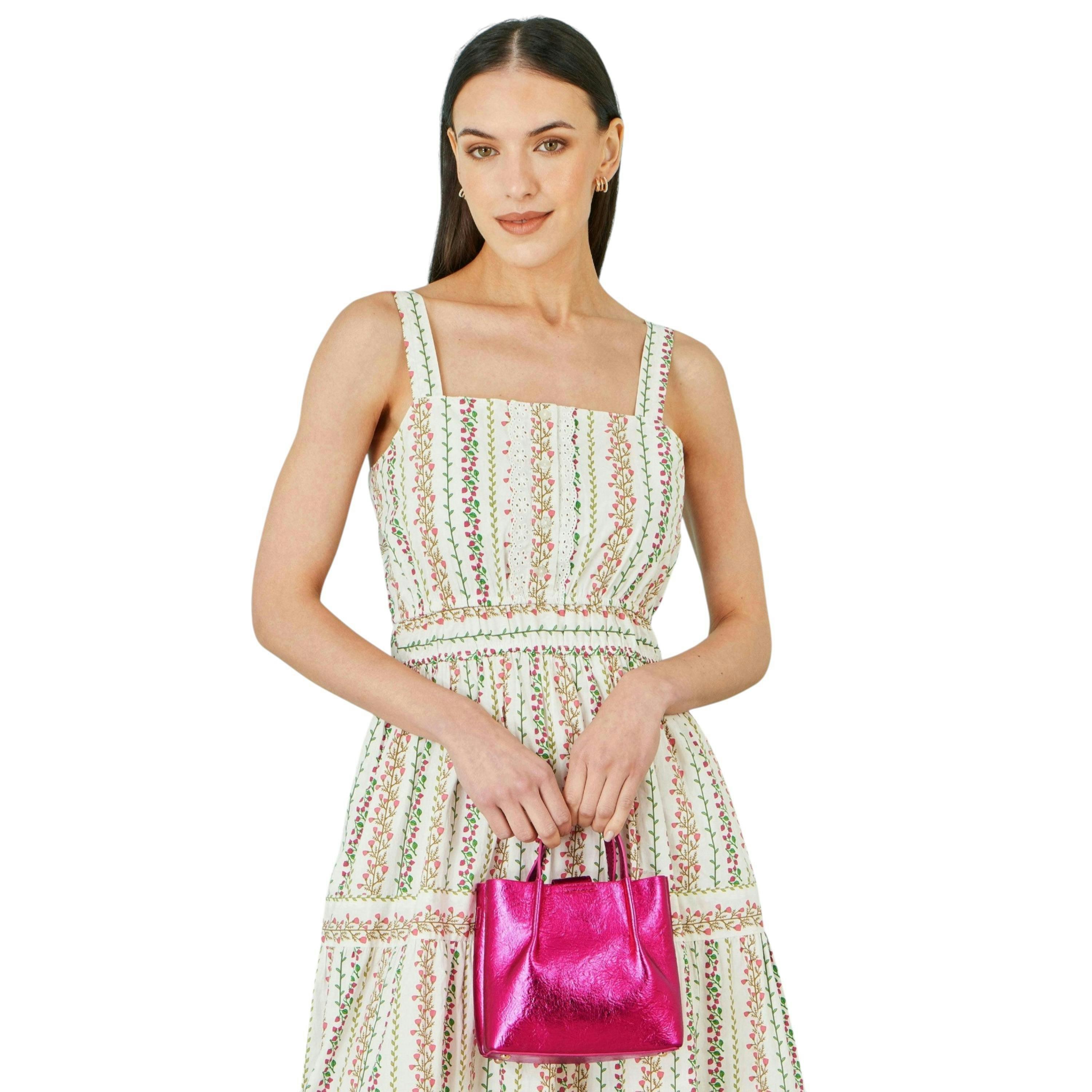 Yumi Pink Metallic Small Tote Bag , view 1 of 6