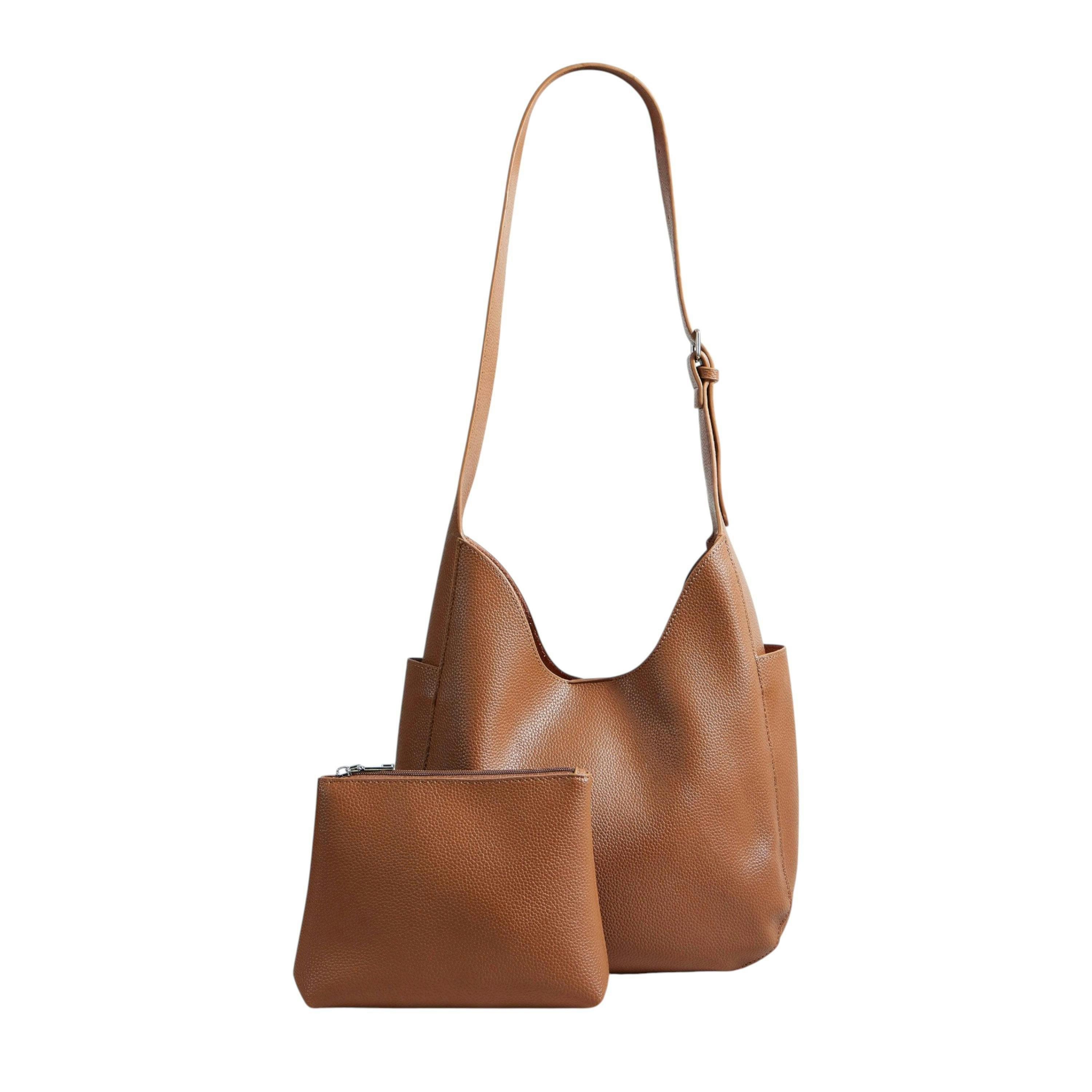Yumi Brown Shoulder Bag With Detachable Inside Purse , view 1 of 4