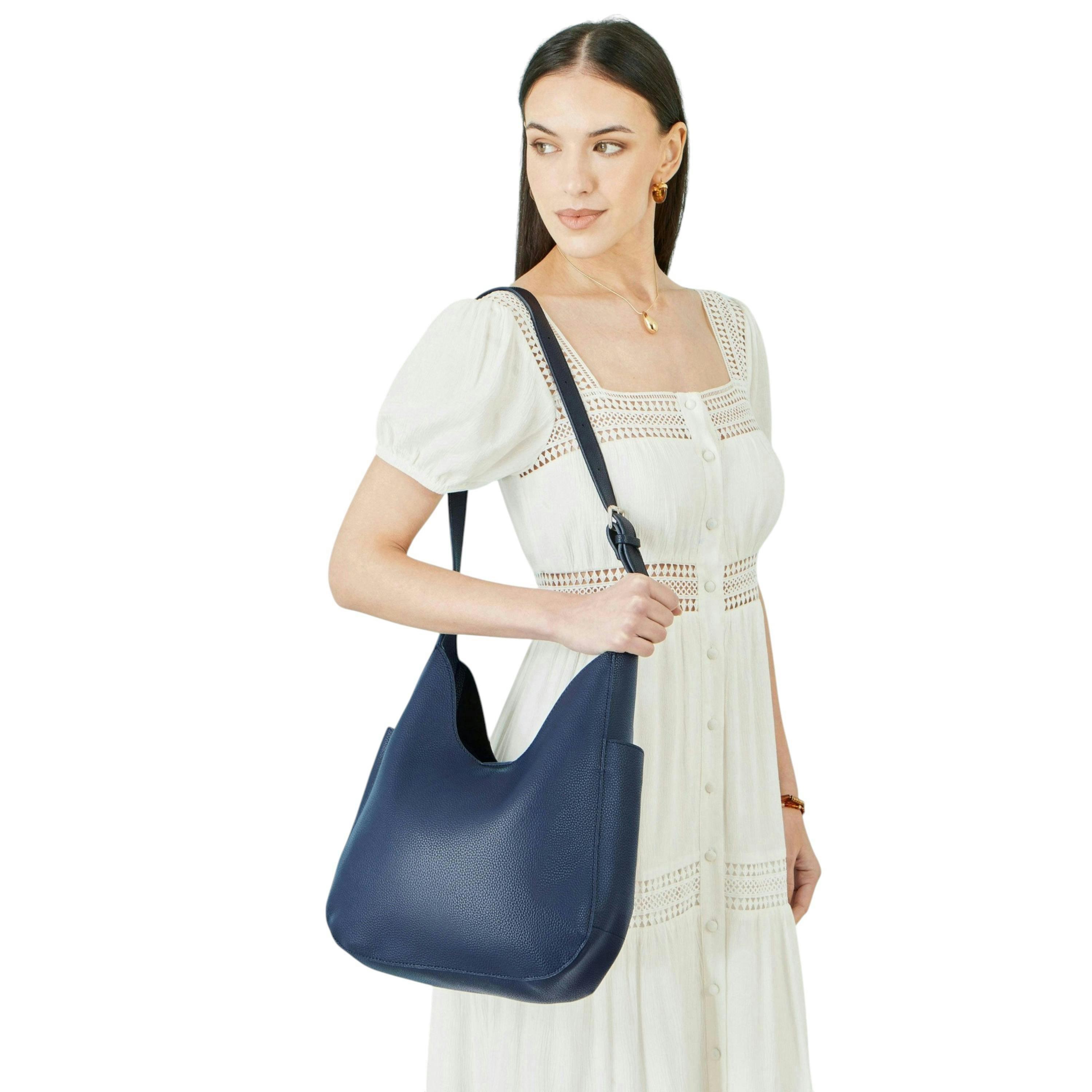 Yumi Navy Shoulder Bag With Detachable Inside Purse , view 1 of 6