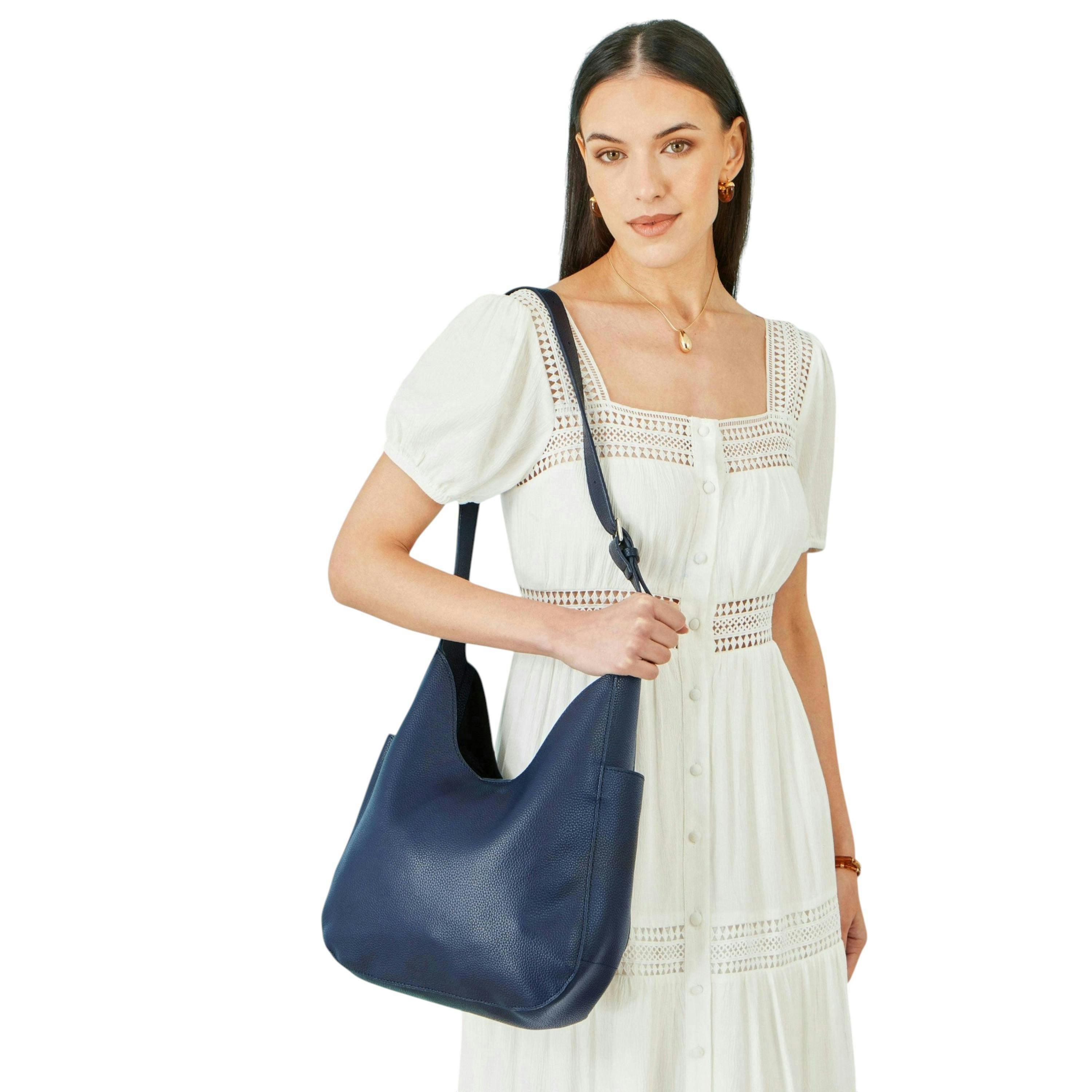 Yumi Navy Shoulder Bag With Detachable Inside Purse , view 2 of 6
