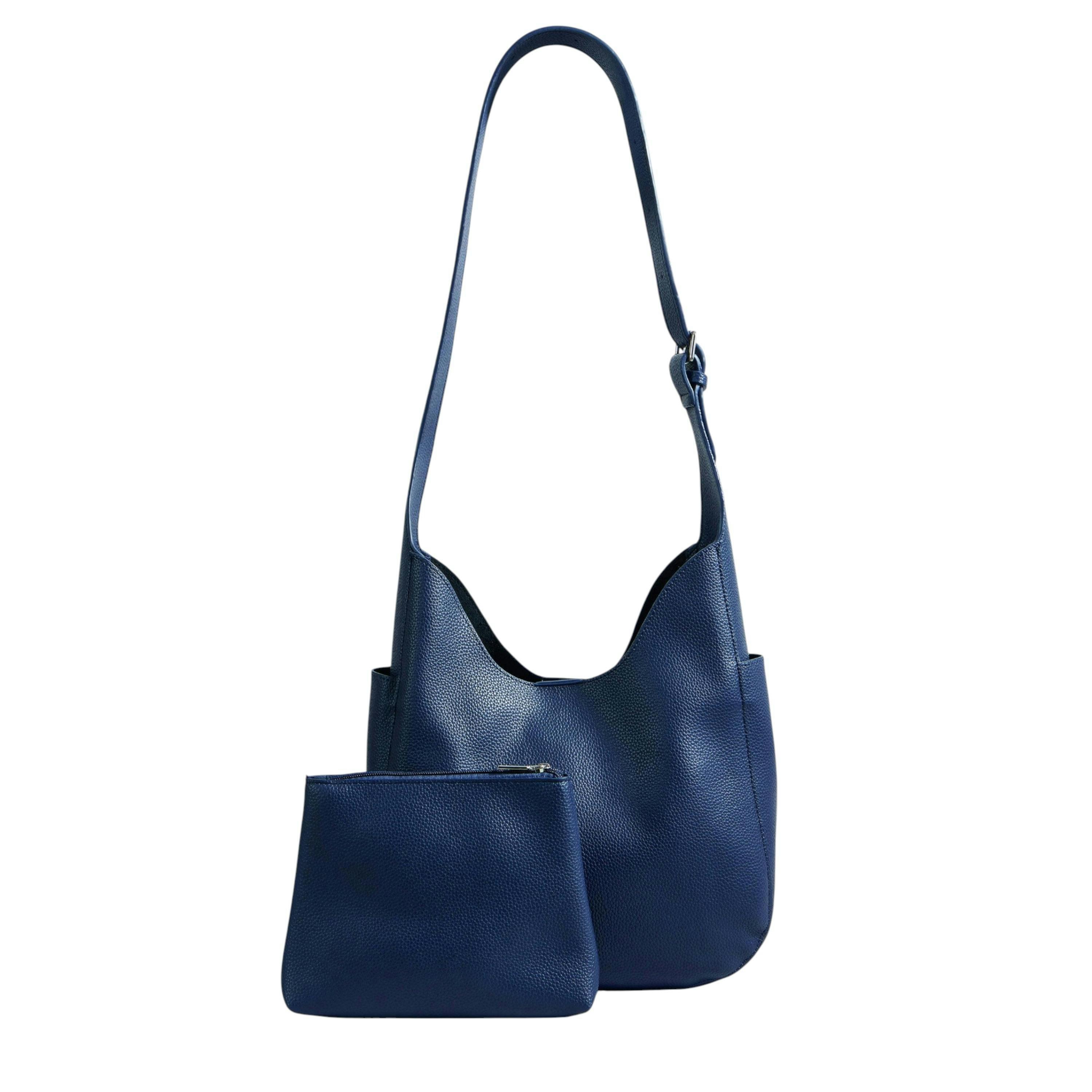 Yumi Navy Shoulder Bag With Detachable Inside Purse , view 4 of 6