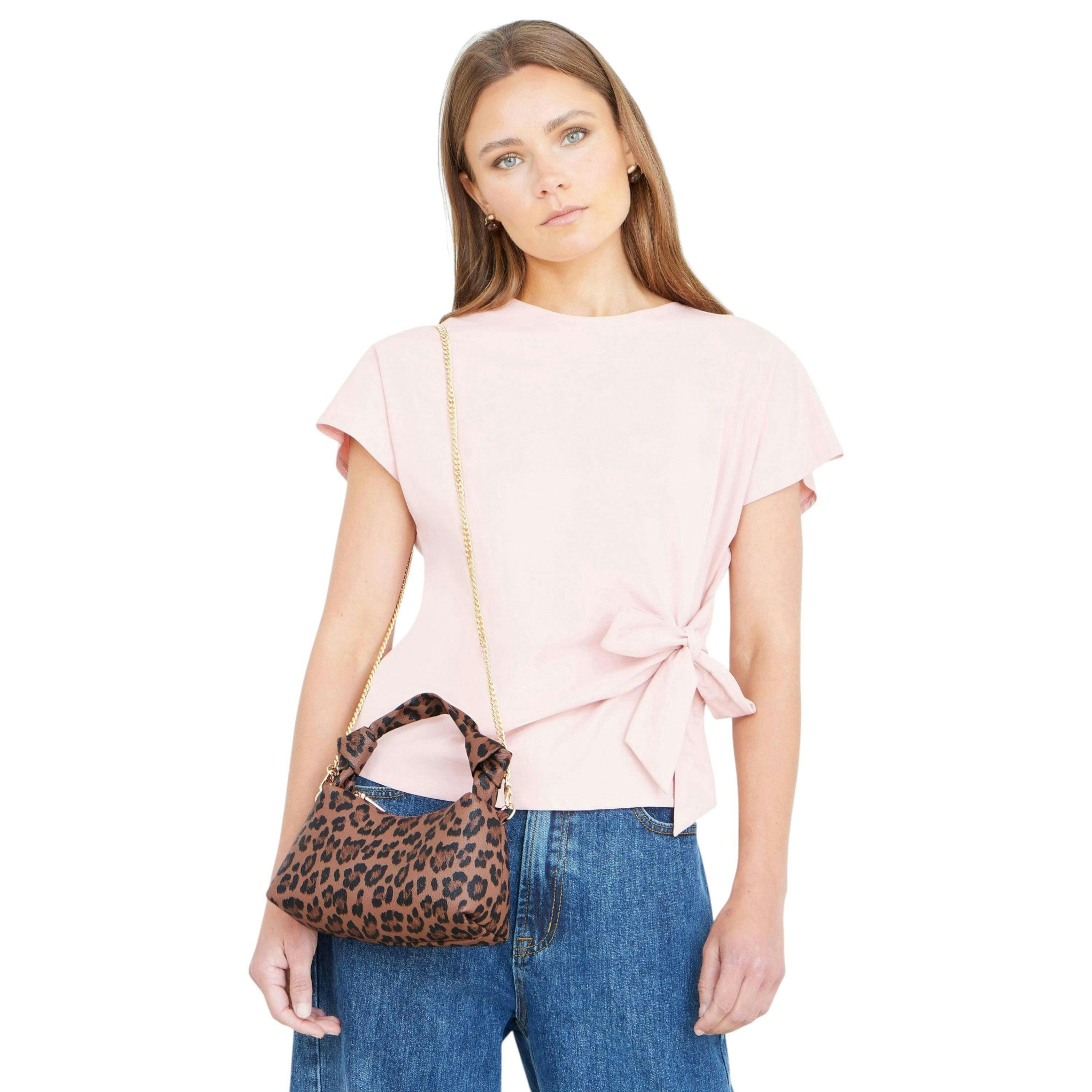 Yumi Brown Leopard Small Shoulder Bag , view 2 of 6