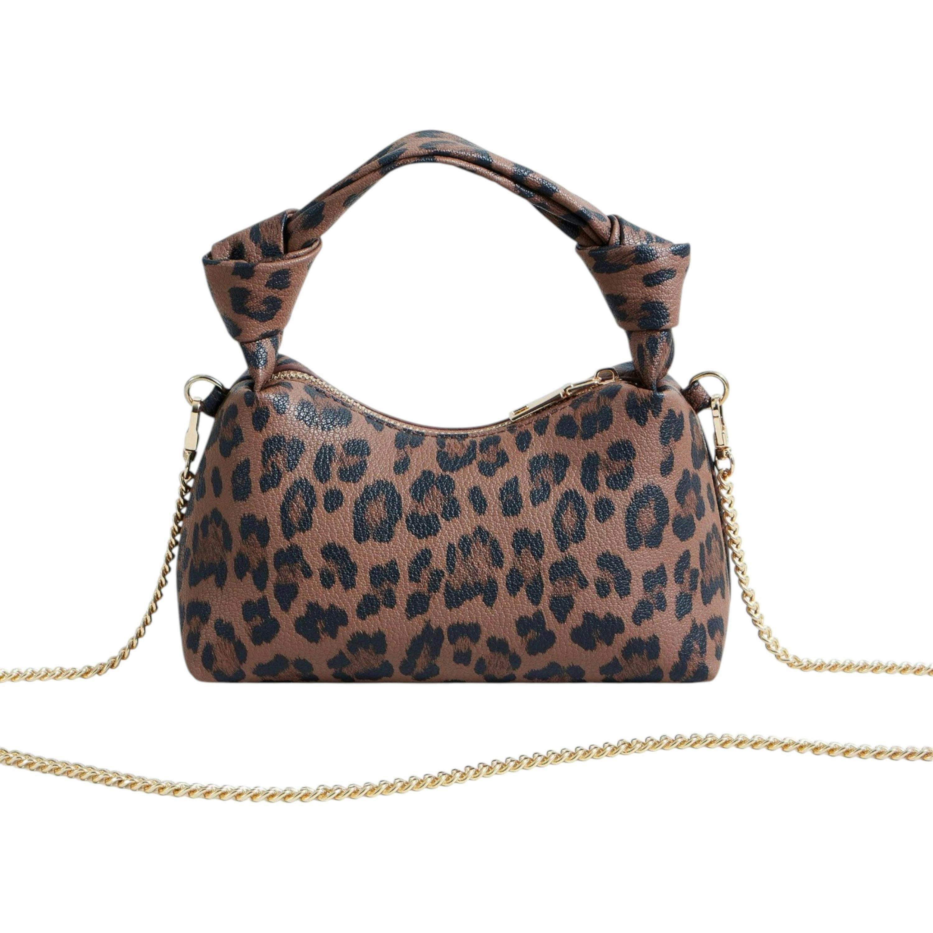 Yumi Brown Leopard Small Shoulder Bag , view 5 of 6