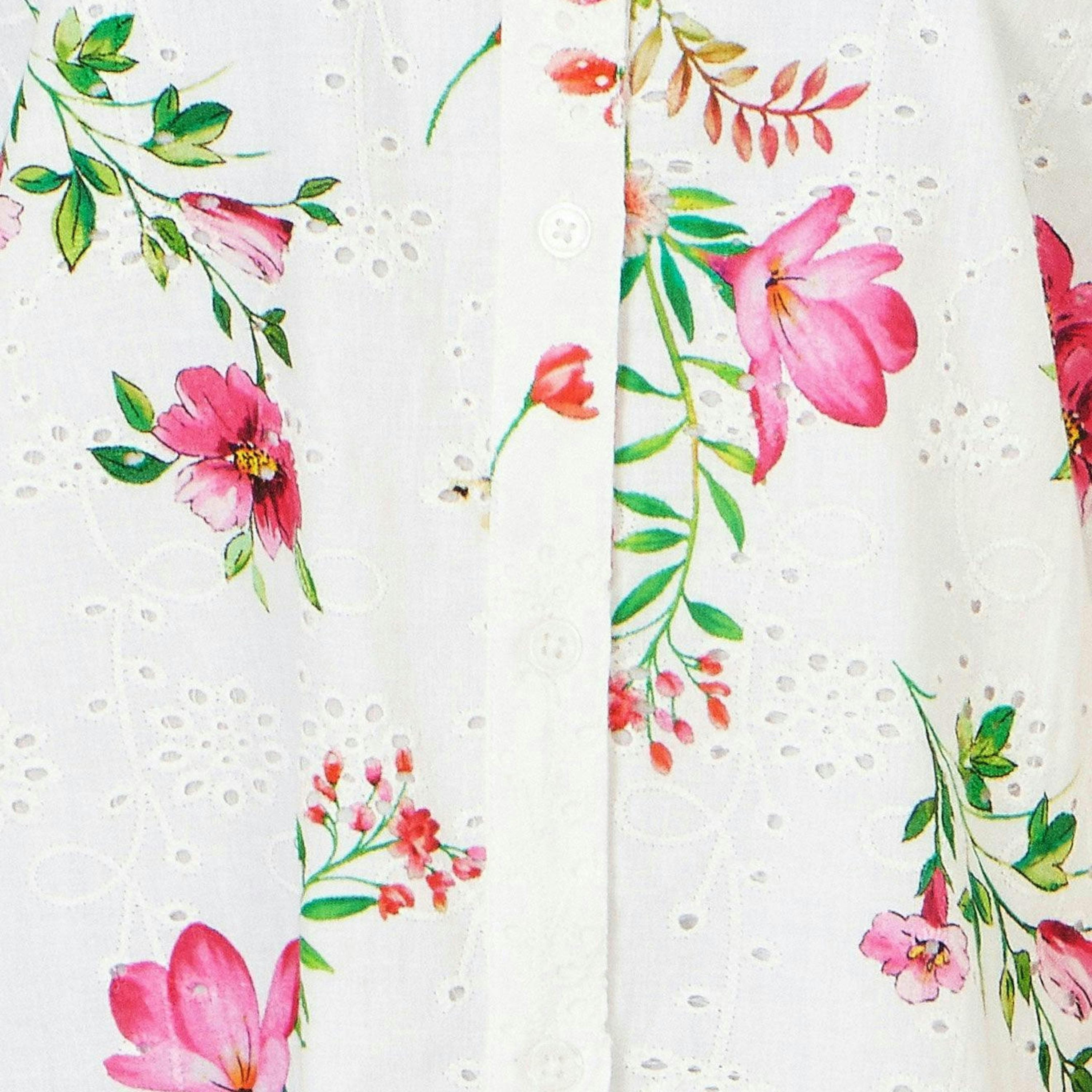 Yumi White Cotton Broderie Anglaise Floral Shirt , view 6 of 6