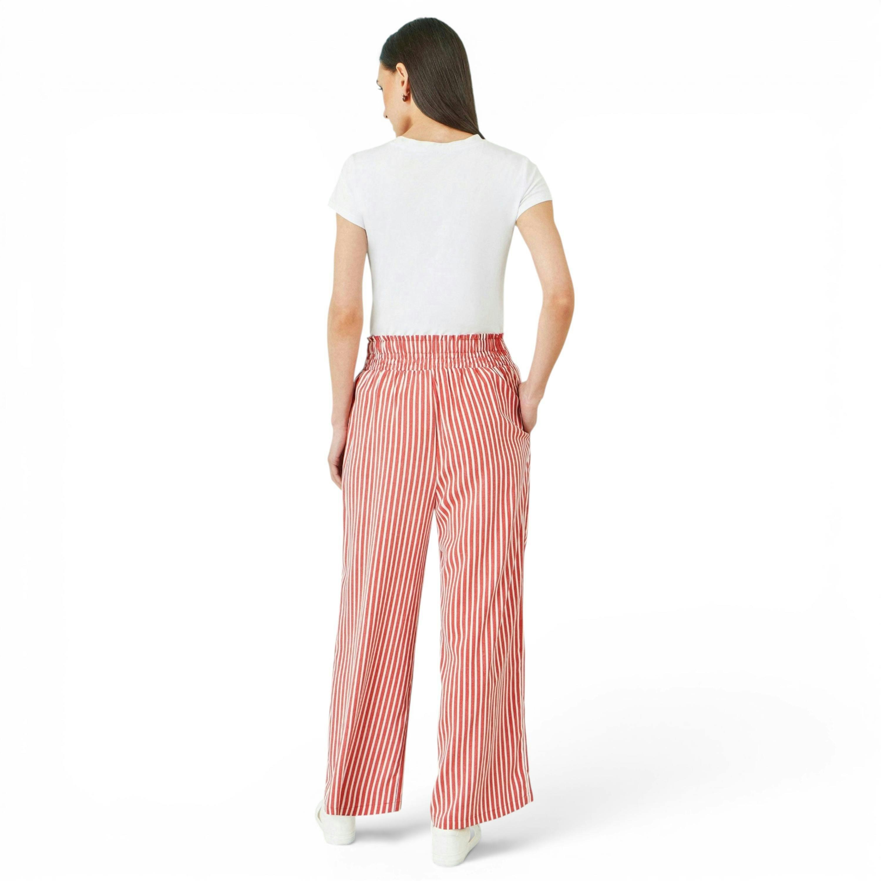 Yumi Red Stripe Relaxed Trousers , view 3 of 4
