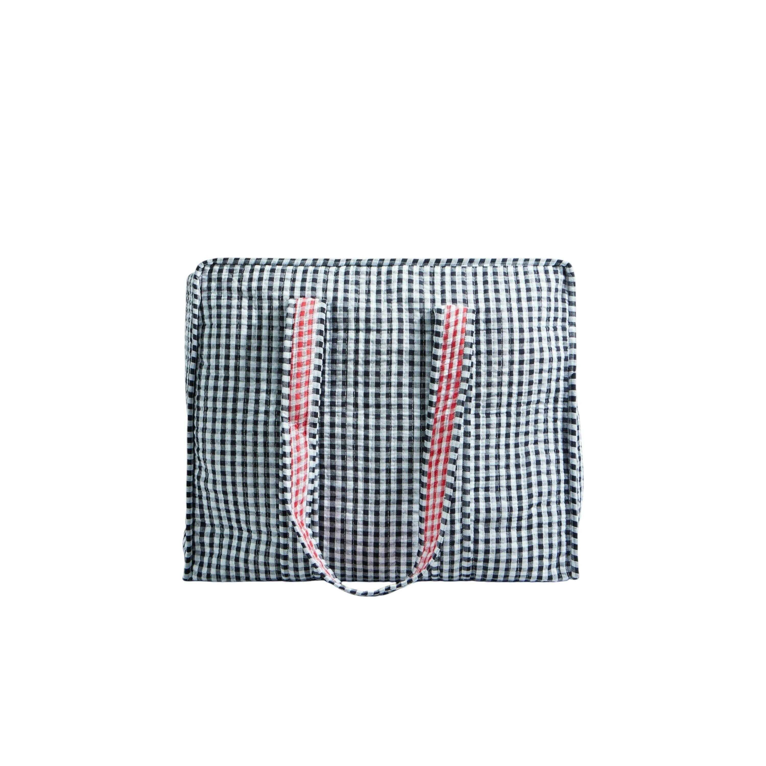 Yumi Black Gingham Quilted Shopper Bag , view 5 of 6