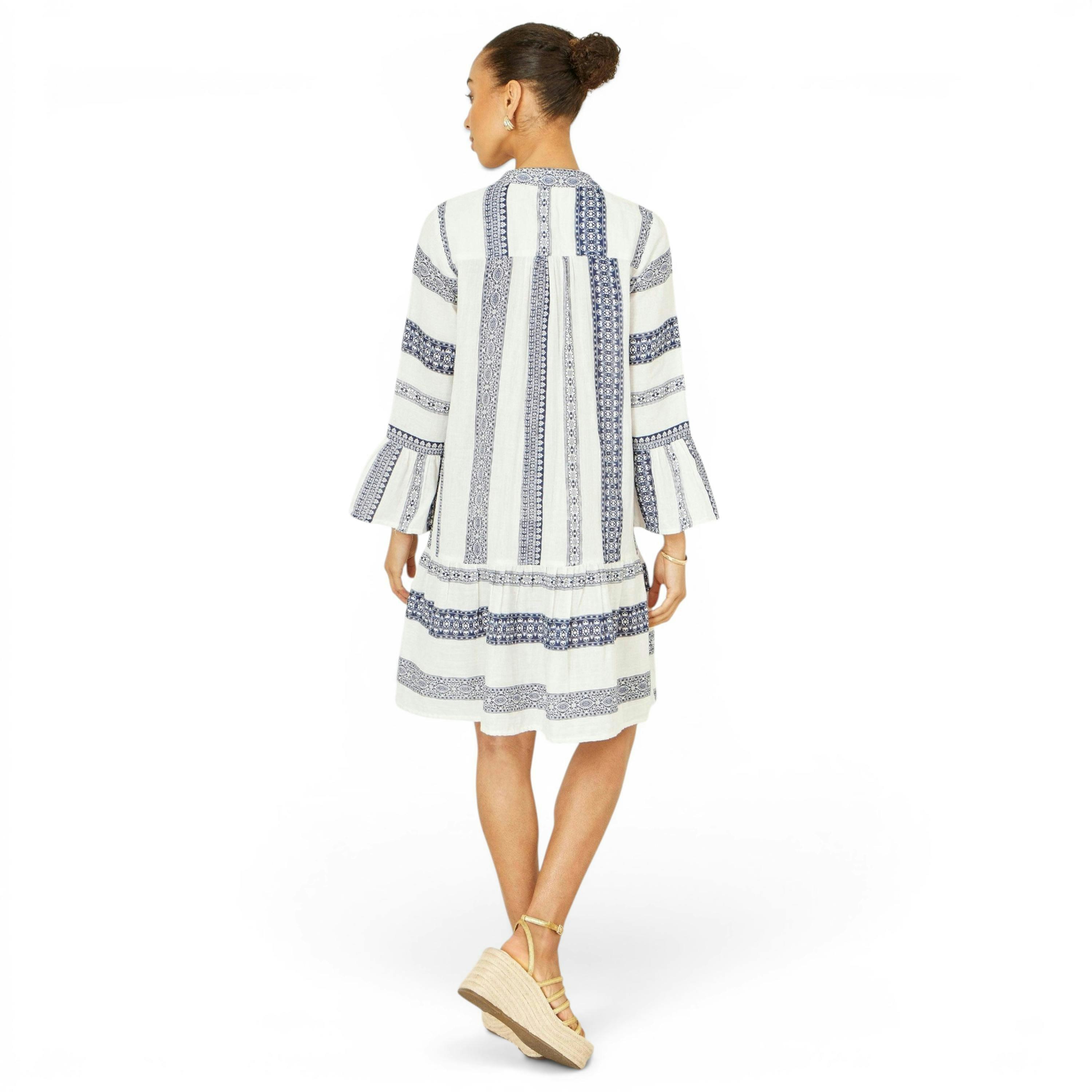 Yumi White Cotton Stripe Tunic , view 6 of 6
