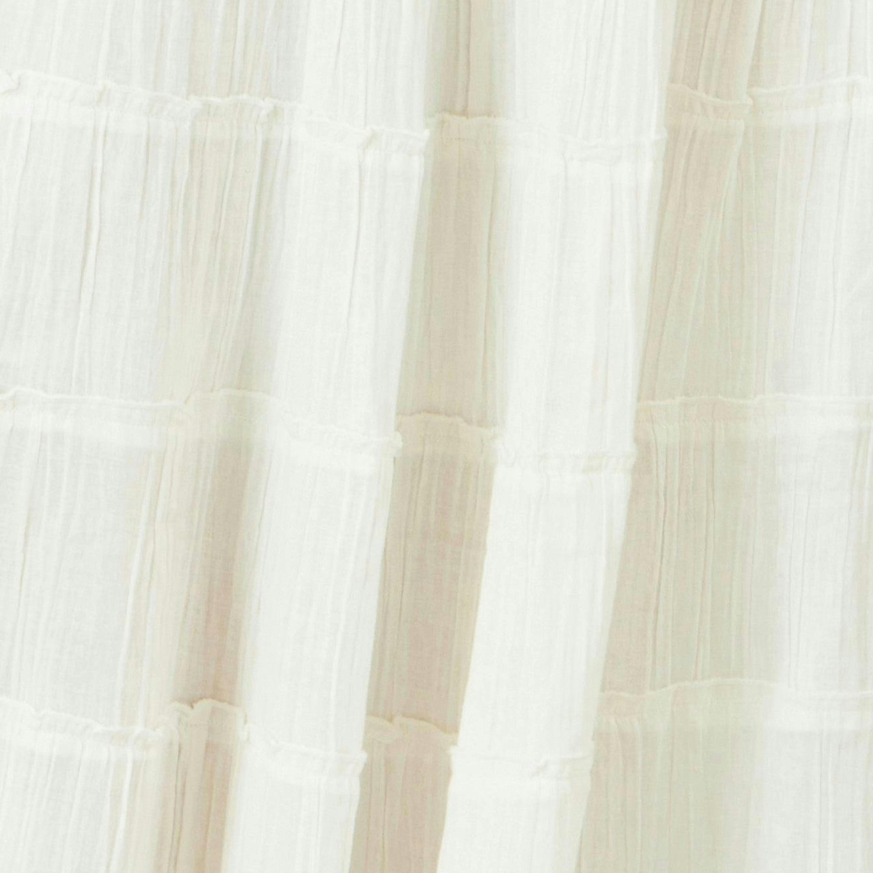 Yumi White Double Cotton Tiered Boho Maxi Skirt , view 6 of 6