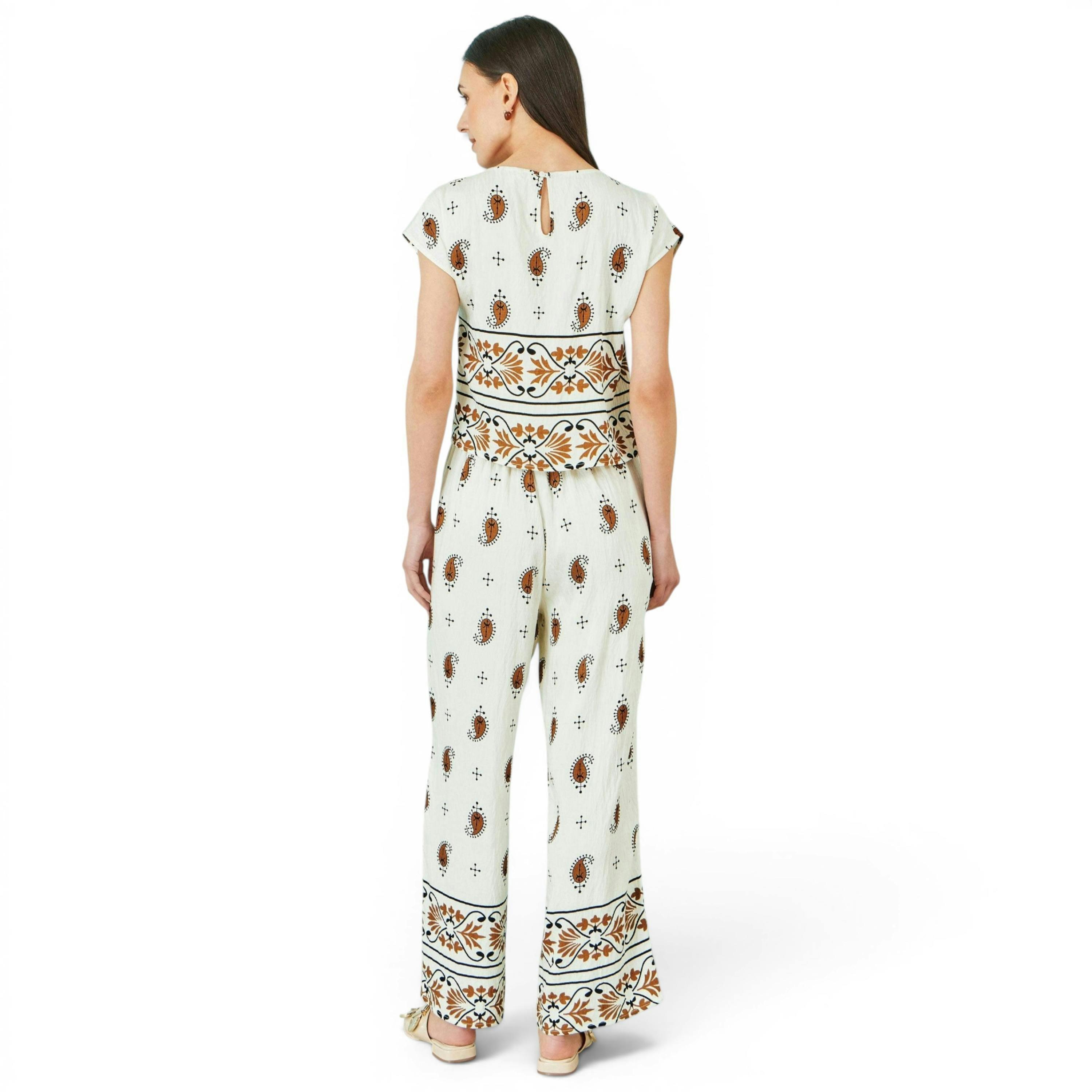 Yumi Ivory Viscose Paisley Top , view 3 of 4