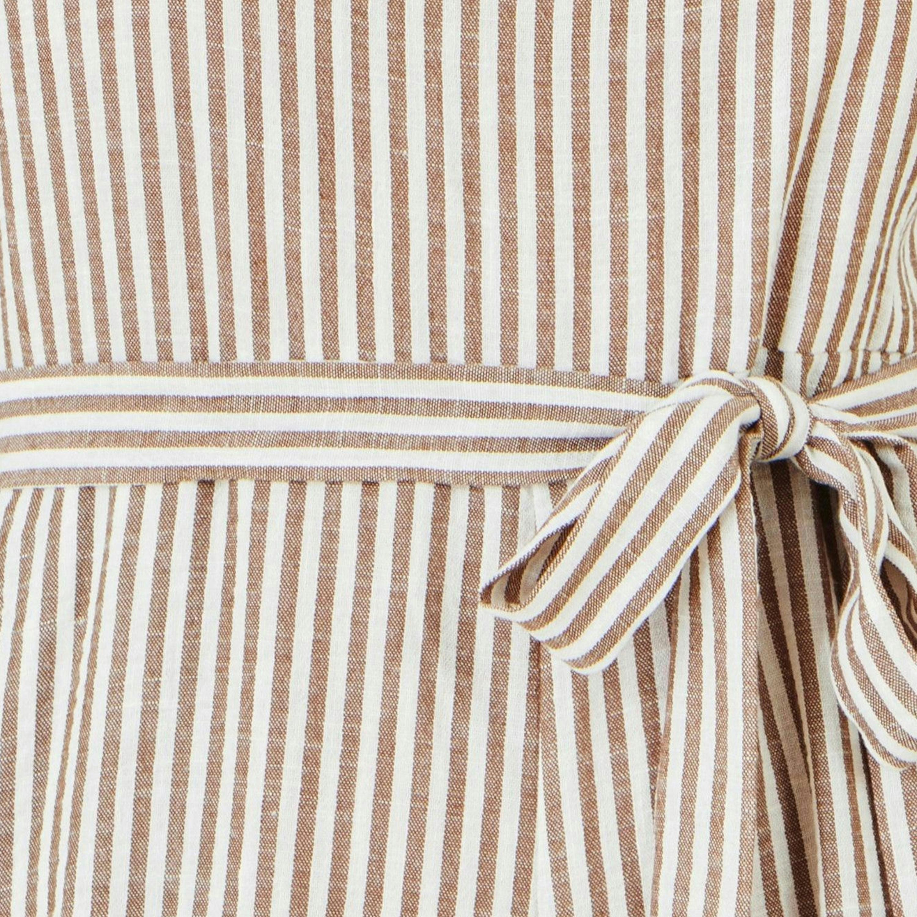 Yumi Brown Stripe Strappy Jumpsuit , view 6 of 6