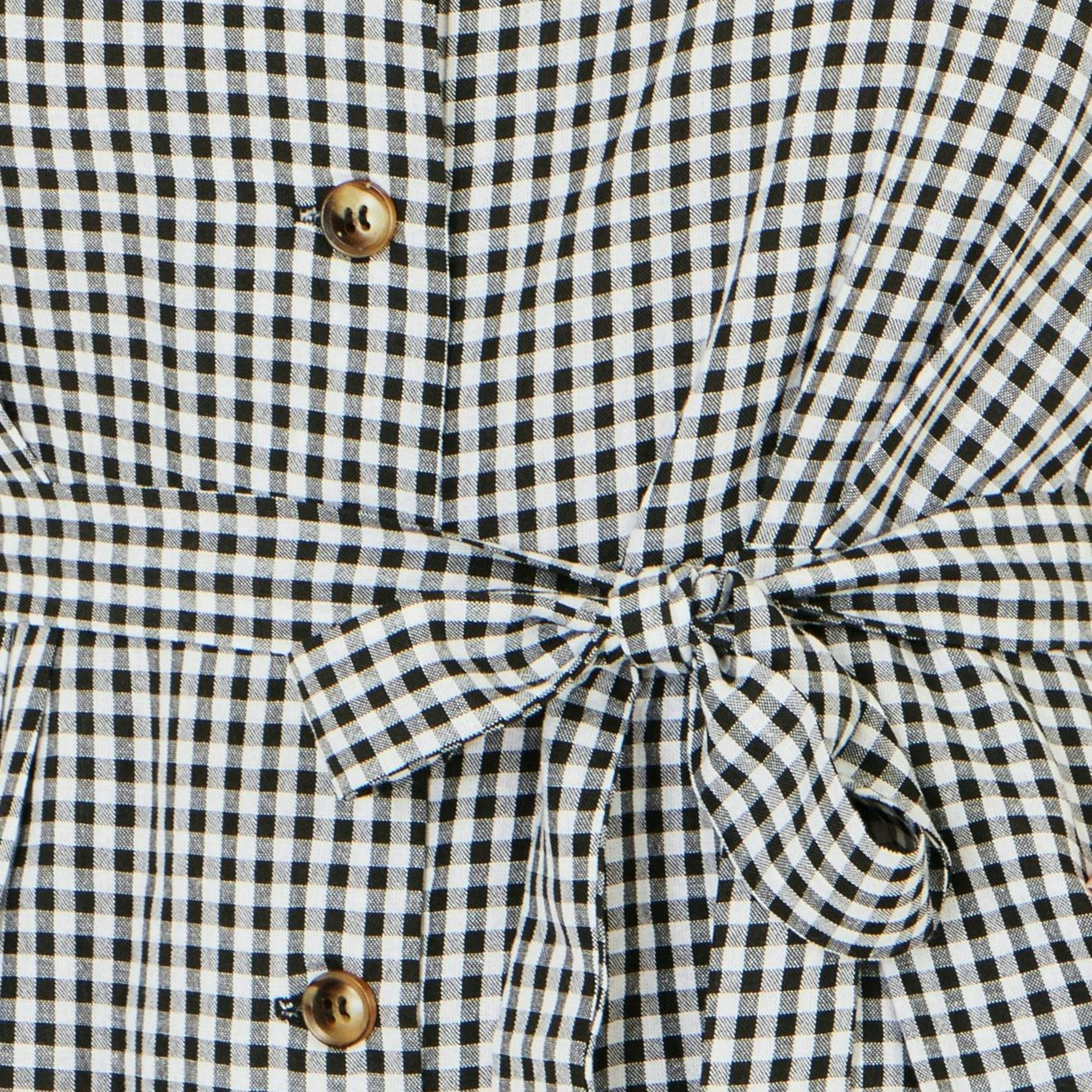 Yumi Black Gingham Button Through Jumpsuit , view 6 of 6