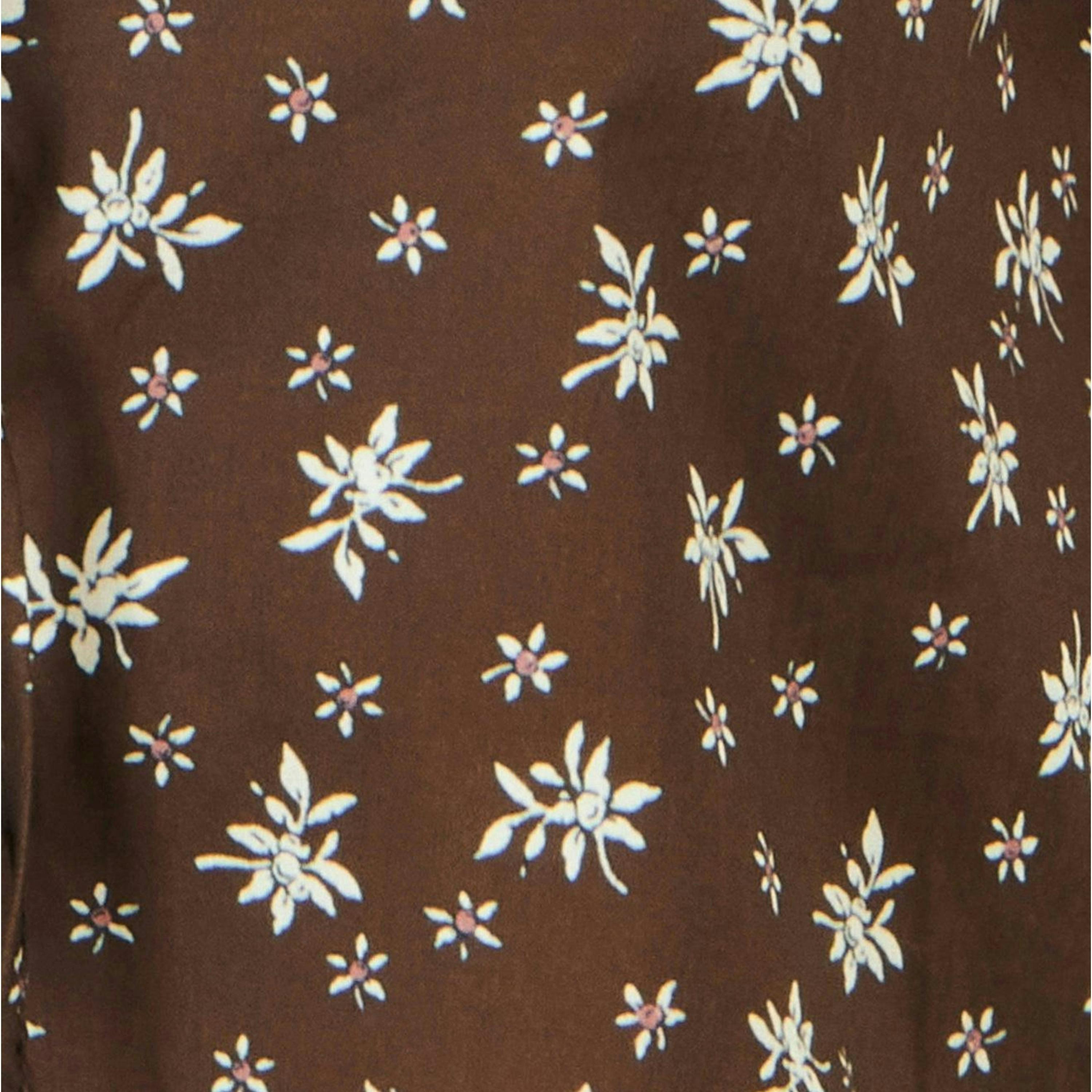 Yumi Brown Cotton Daisy Print Waistcoat Top , view 5 of 5
