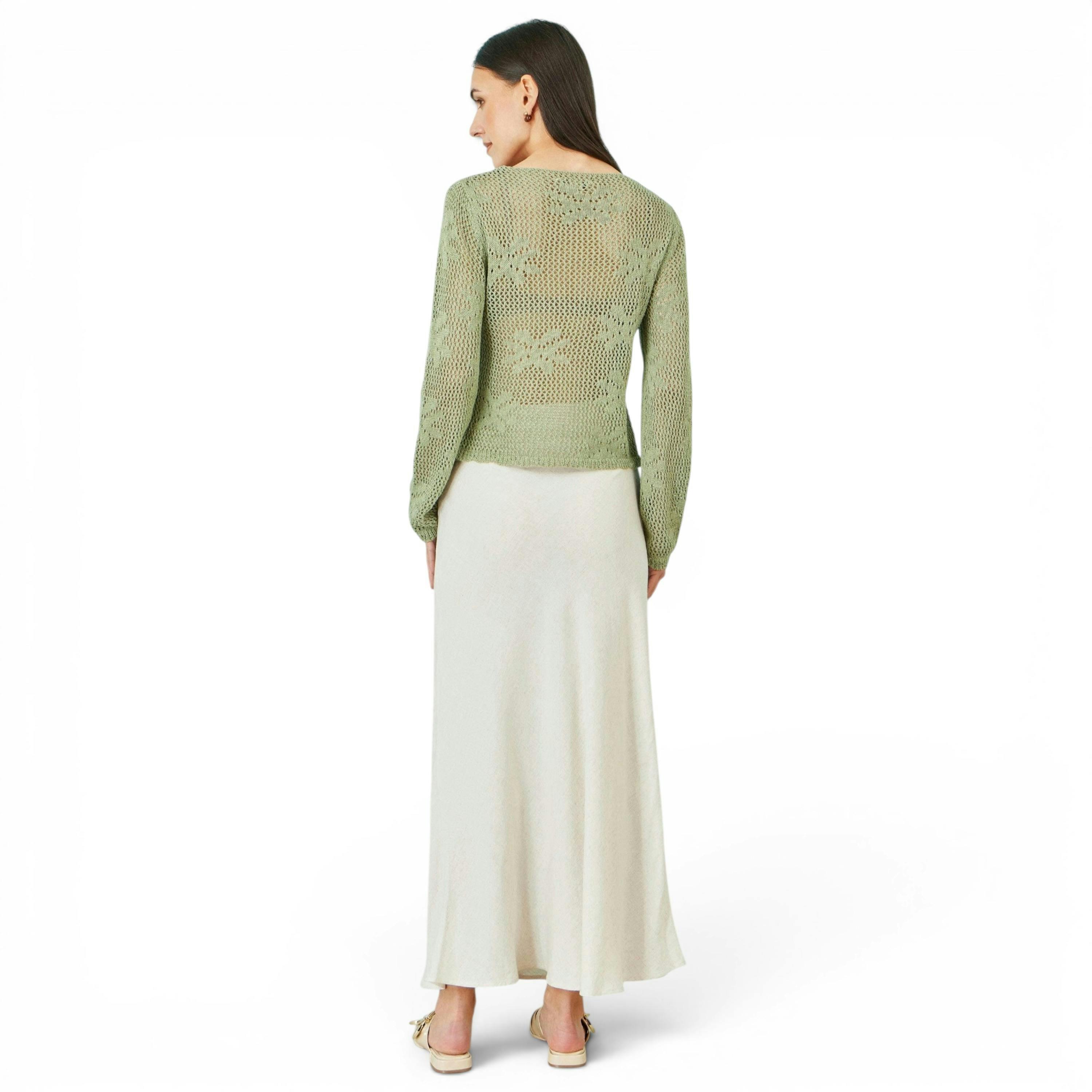 Yumi Natural Viscose Maxi Skirt , view 3 of 4