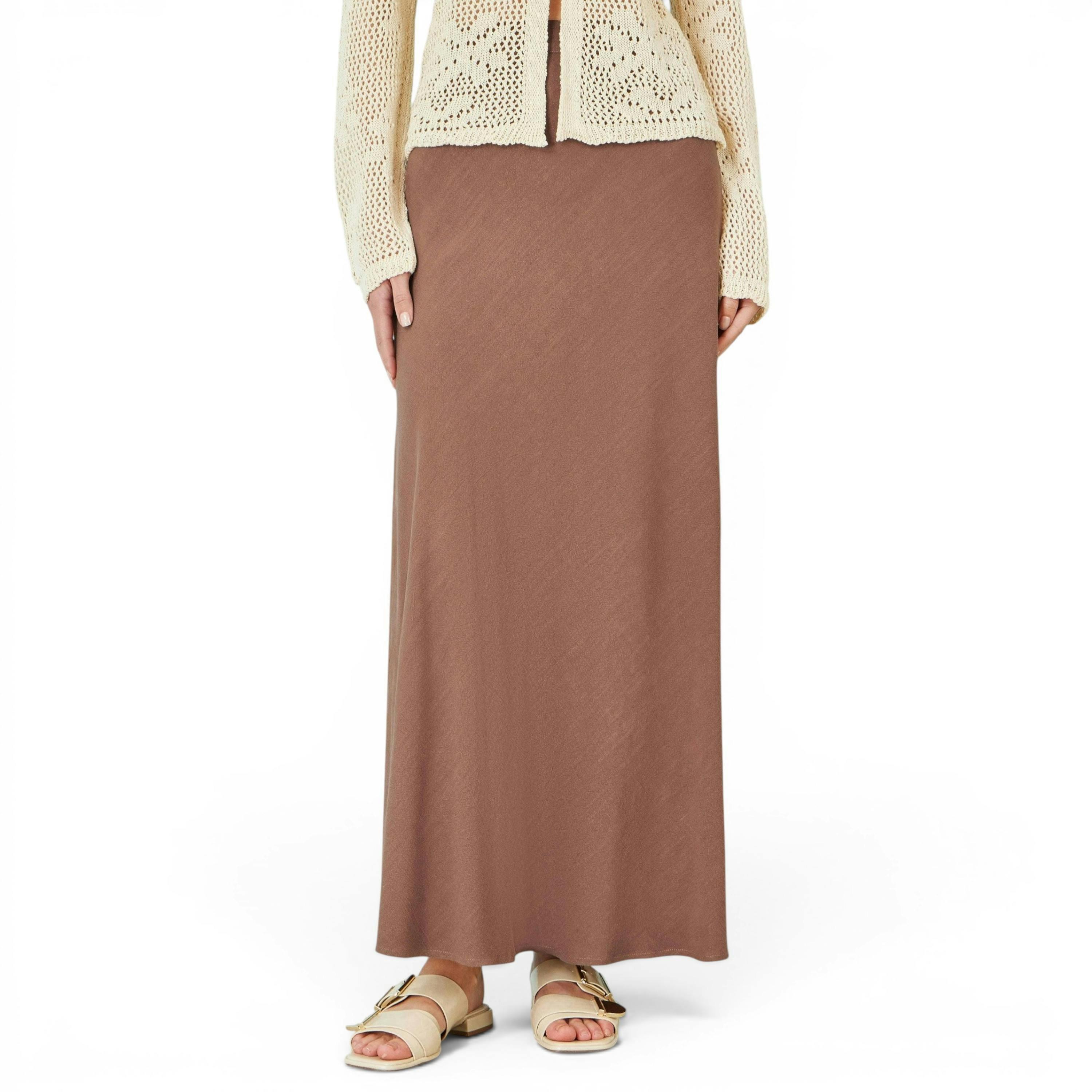 Yumi Brown Viscose Maxi Skirt , view 2 of 4