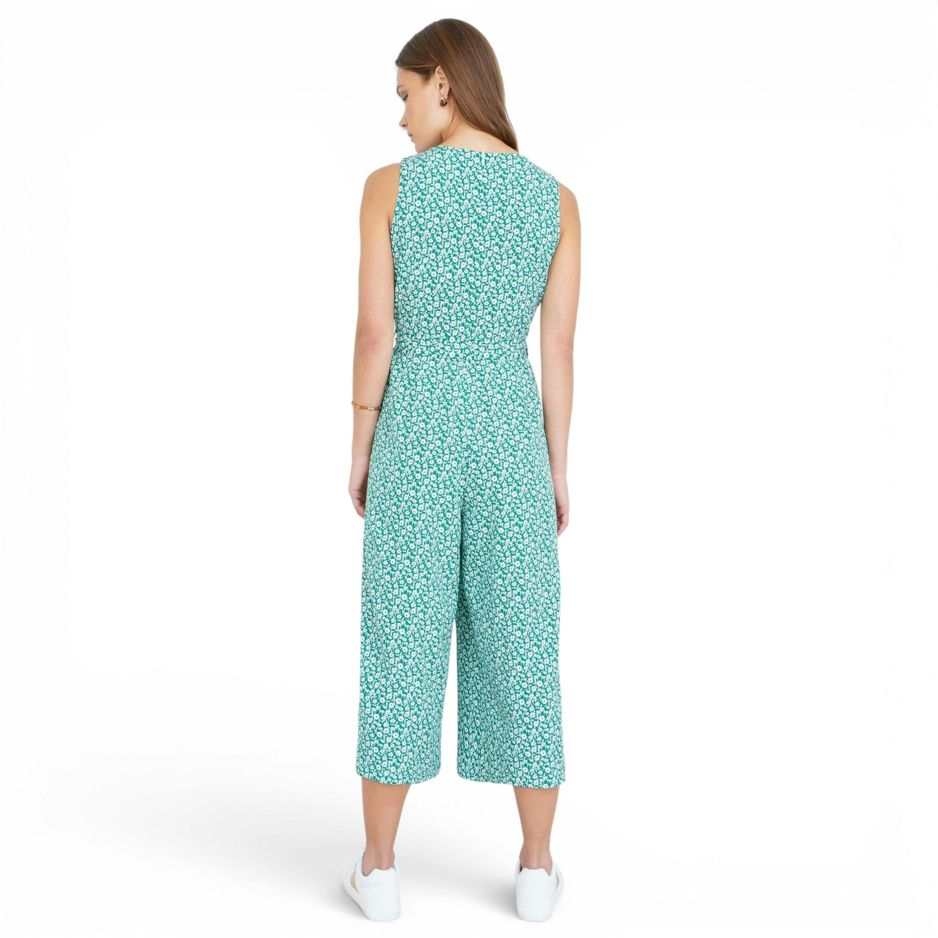 Yumi Green Ditsy Culotte Jumpsuit , view 4 of 6