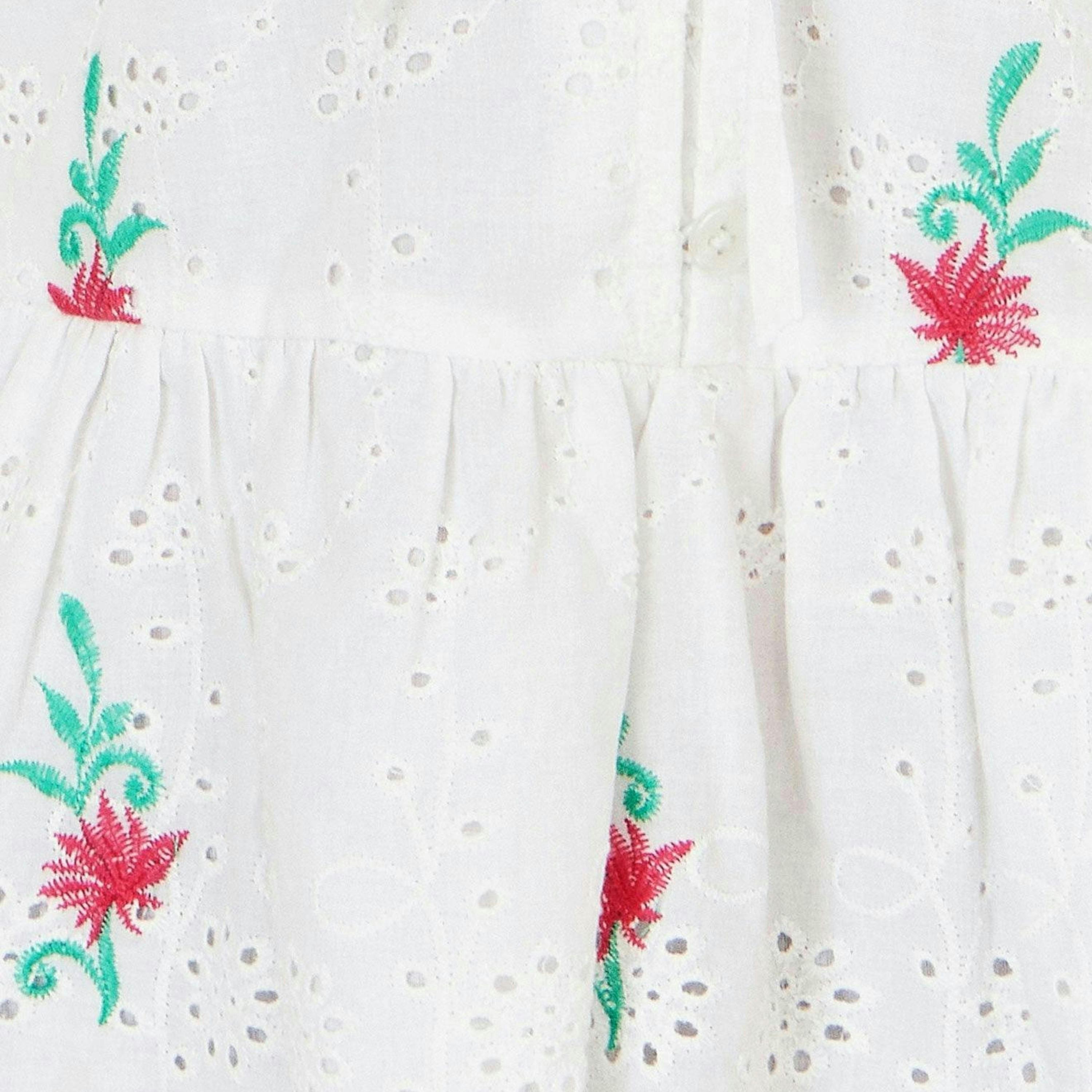 Yumi White Cotton Broderie Anglaise Embroidered Tie Top , view 6 of 6