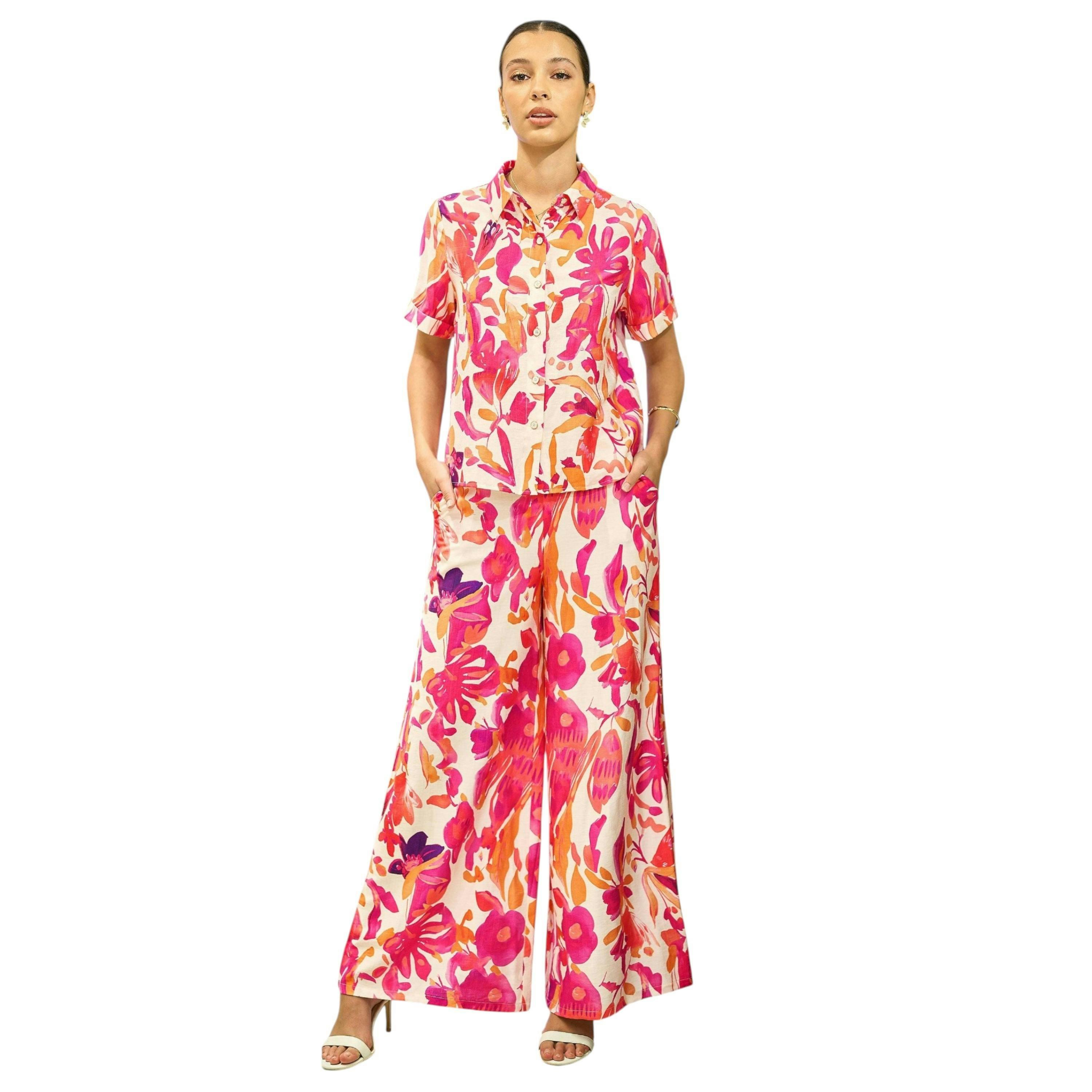 Yumi Pink Abstract Floral Shirt , view 3 of 6