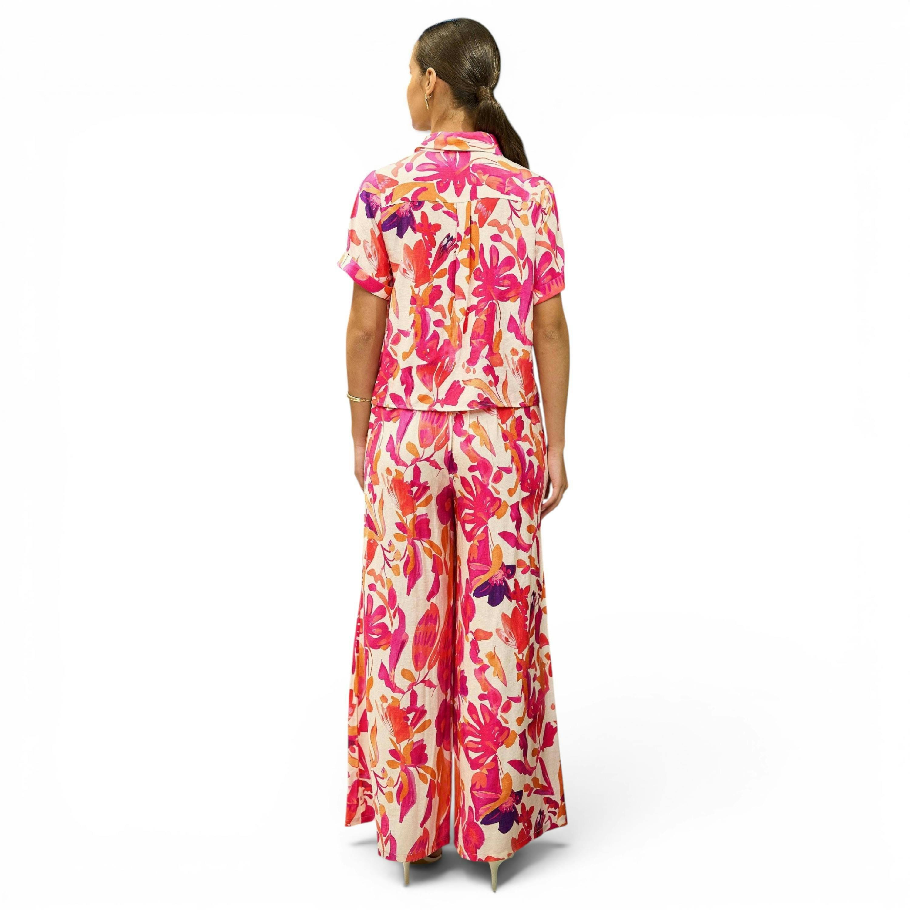 Yumi Pink Abstract Floral Shirt , view 4 of 6