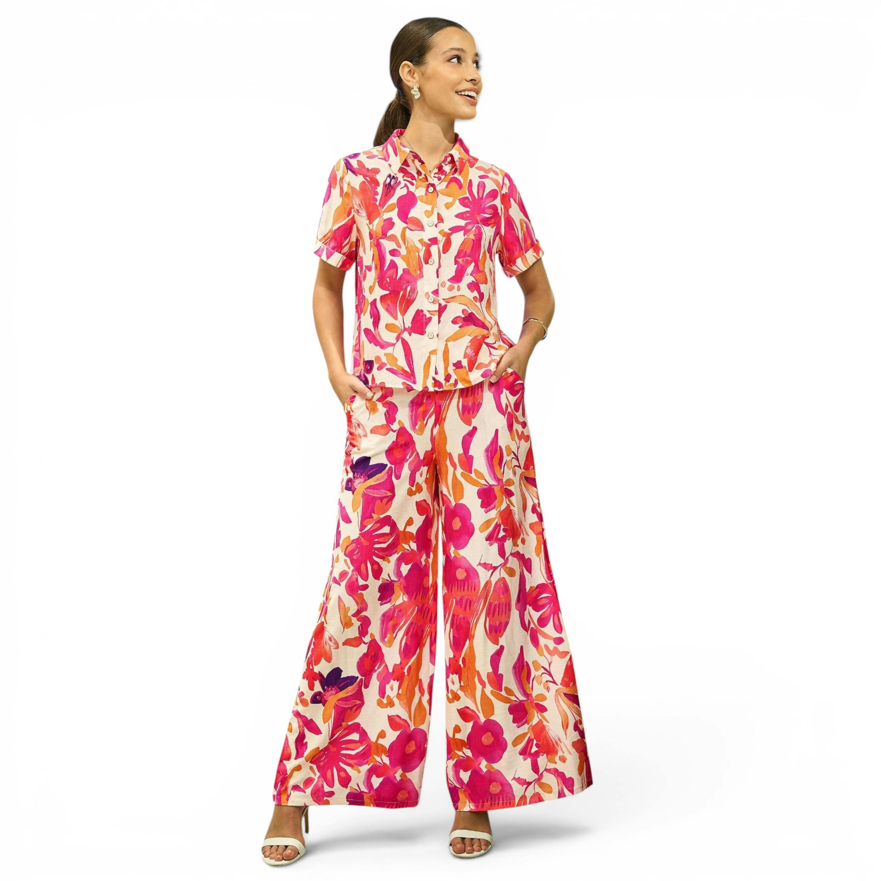 Yumi Pink Abstract Floral Shirt , view 6 of 6